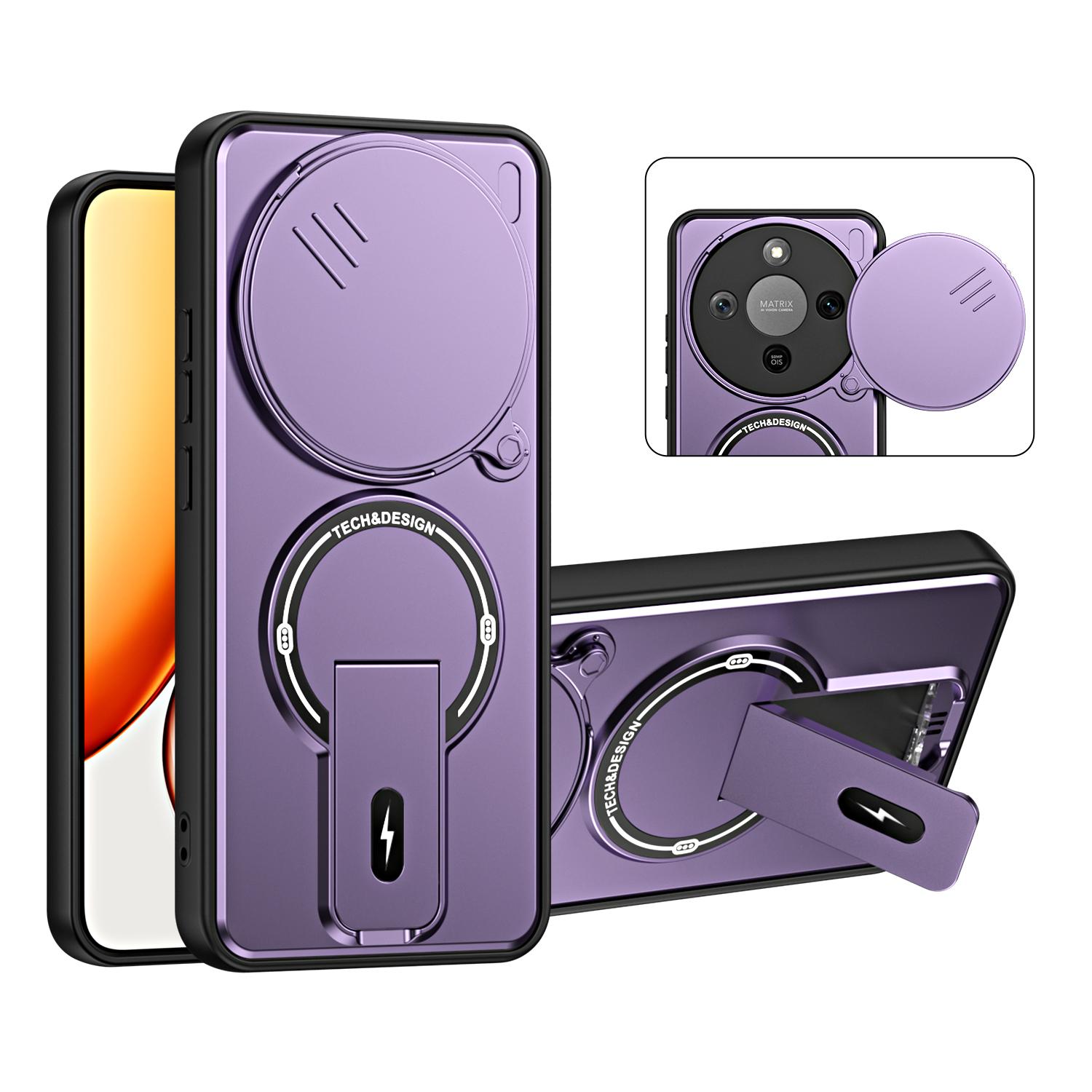 For Honor X9d / X70 5G Sliding Camshield Holder Magnetic Phone Case(Purple) - Shopkiz.com