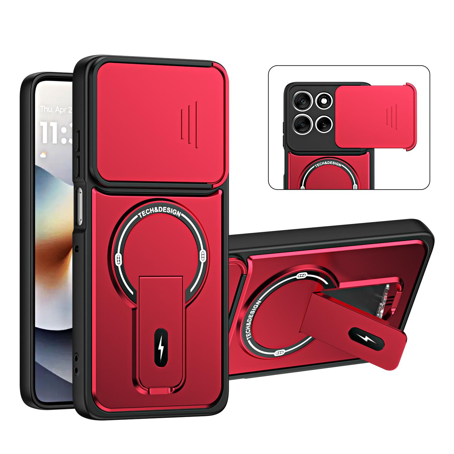 For Motorola Edge 70 Fusion 5G Sliding Camshield Holder Magnetic Phone Case(Red) - Shopkiz.com
