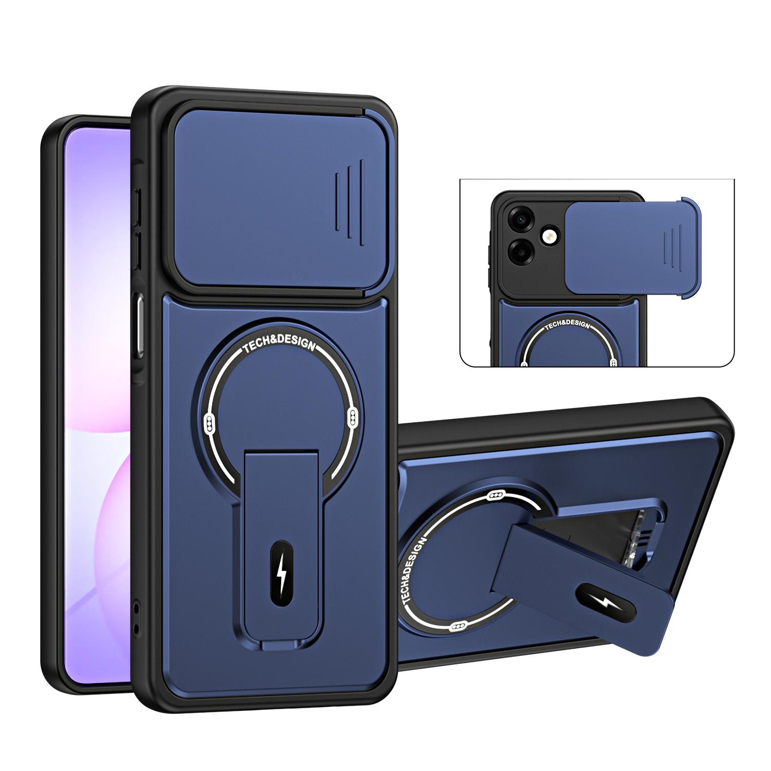 For Galaxy A07 4G Sliding Camshield Holder Magnetic Phone Case(Blue) - Shopkiz.com