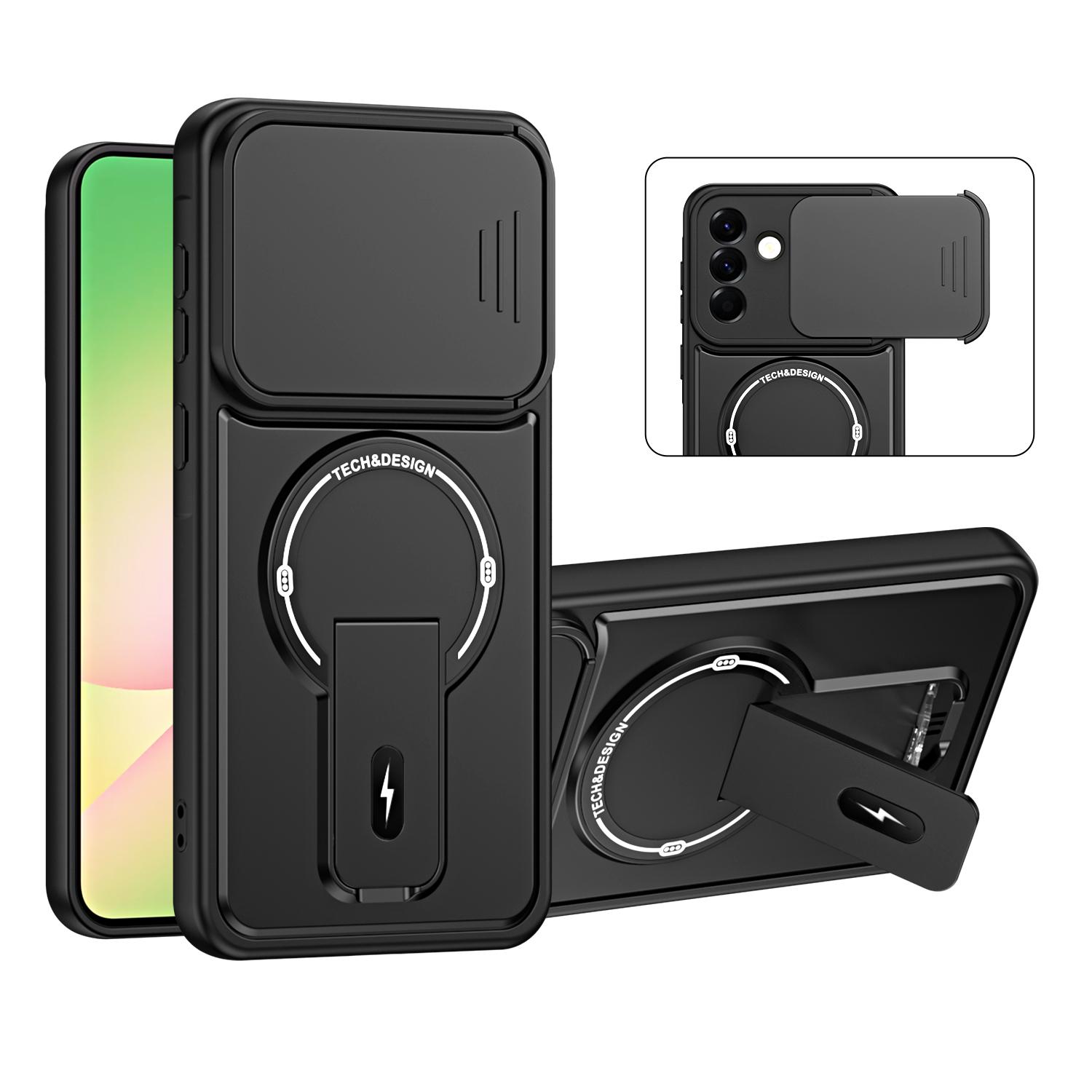 For Galaxy A26 5G / A17 5G Sliding Camshield Holder Magnetic Phone Case(Black) - Shopkiz.com