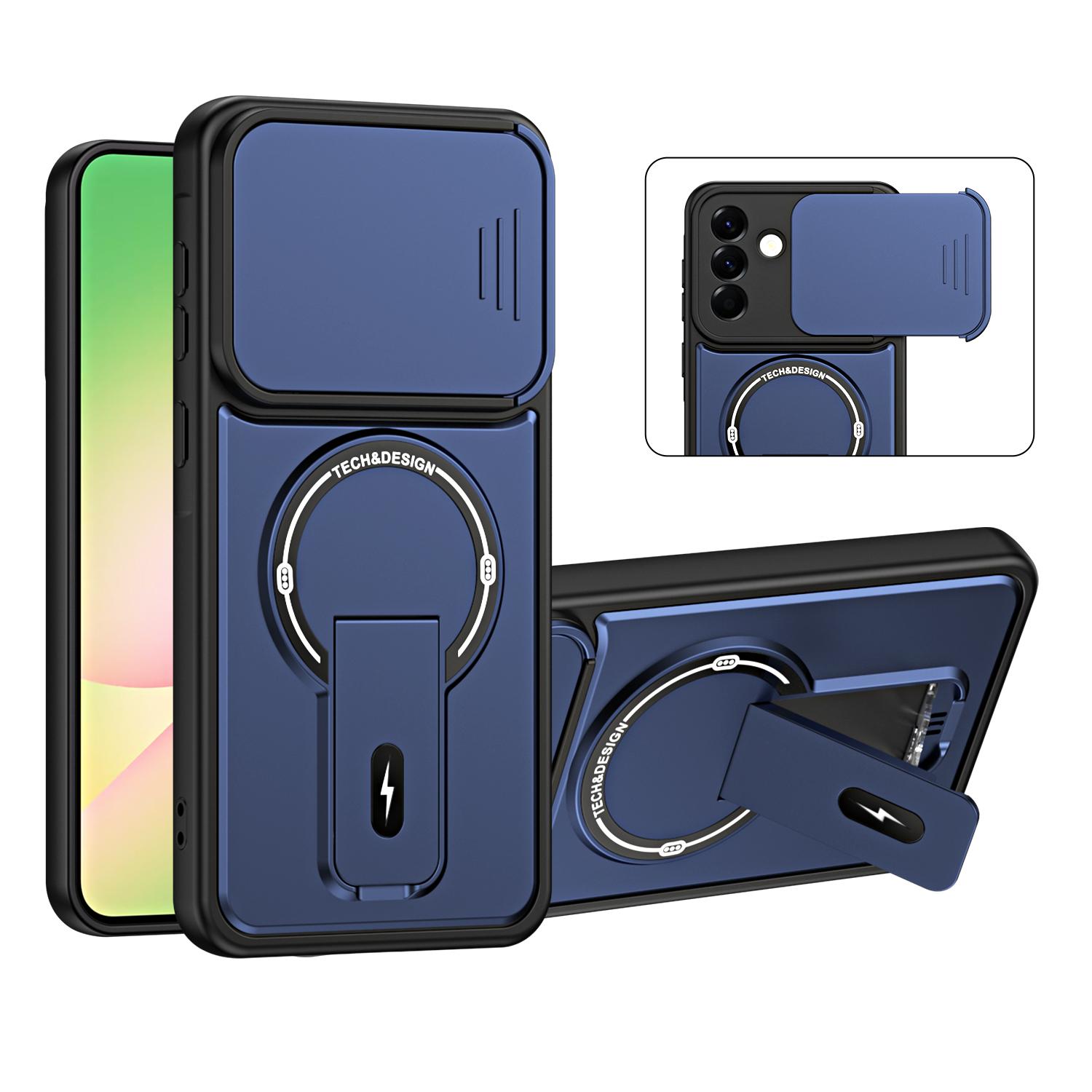 For Galaxy A26 5G / A17 5G Sliding Camshield Holder Magnetic Phone Case(Blue) - Shopkiz.com