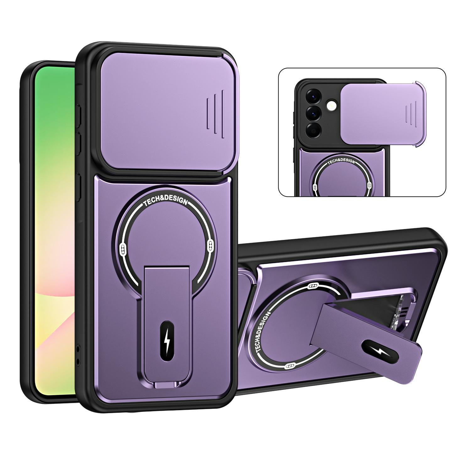 For Galaxy A26 5G / A17 5G Sliding Camshield Holder Magnetic Phone Case(Purple) - Shopkiz.com