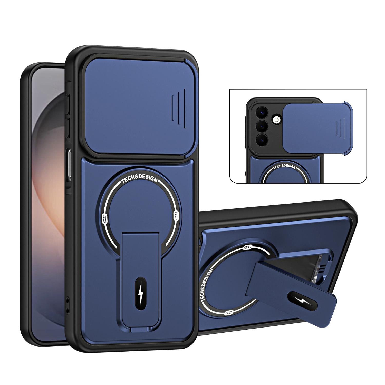 For Galaxy S26 5G Sliding Camshield Holder Magnetic Phone Case(Blue) - Shopkiz.com
