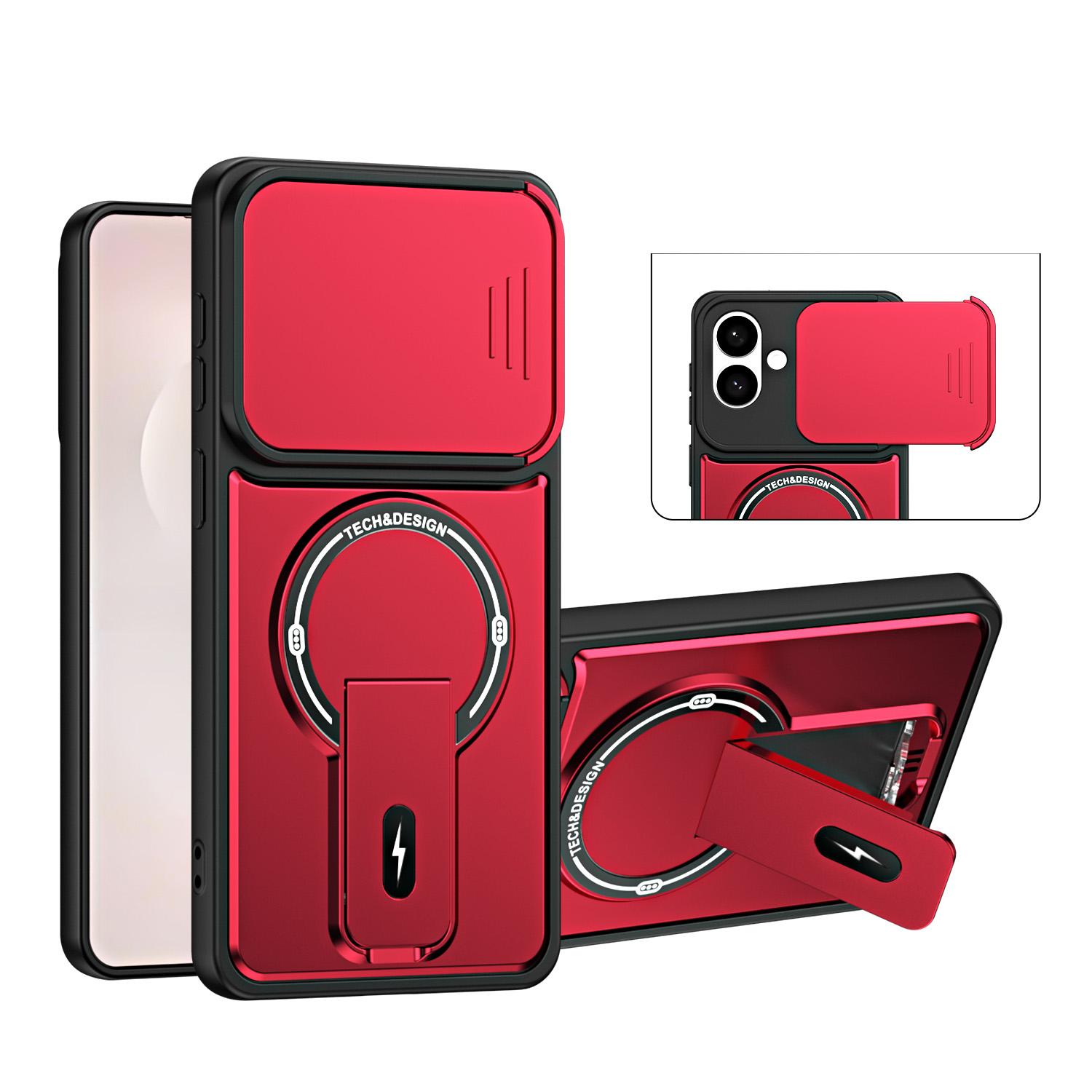 For Galaxy S26 Edge 5G Sliding Camshield Holder Magnetic Phone Case(Red) - Shopkiz.com