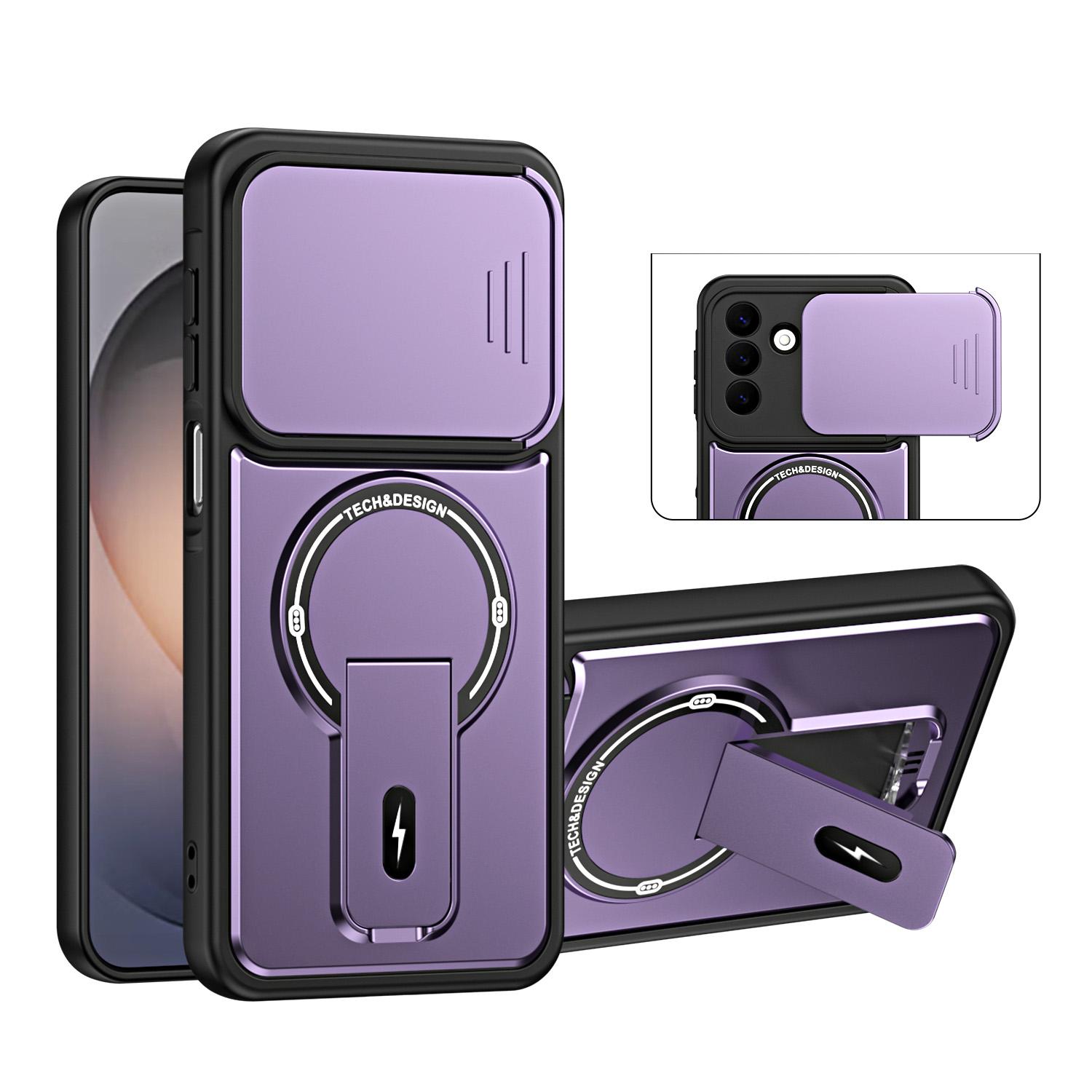 For Galaxy S26+ 5G Sliding Camshield Holder Magnetic Phone Case(Purple) - Shopkiz.com