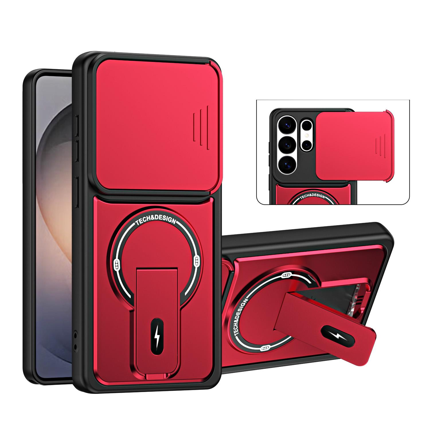 For Galaxy S26 Ultra 5G Sliding Camshield Holder Magnetic Phone Case(Red) - Shopkiz.com