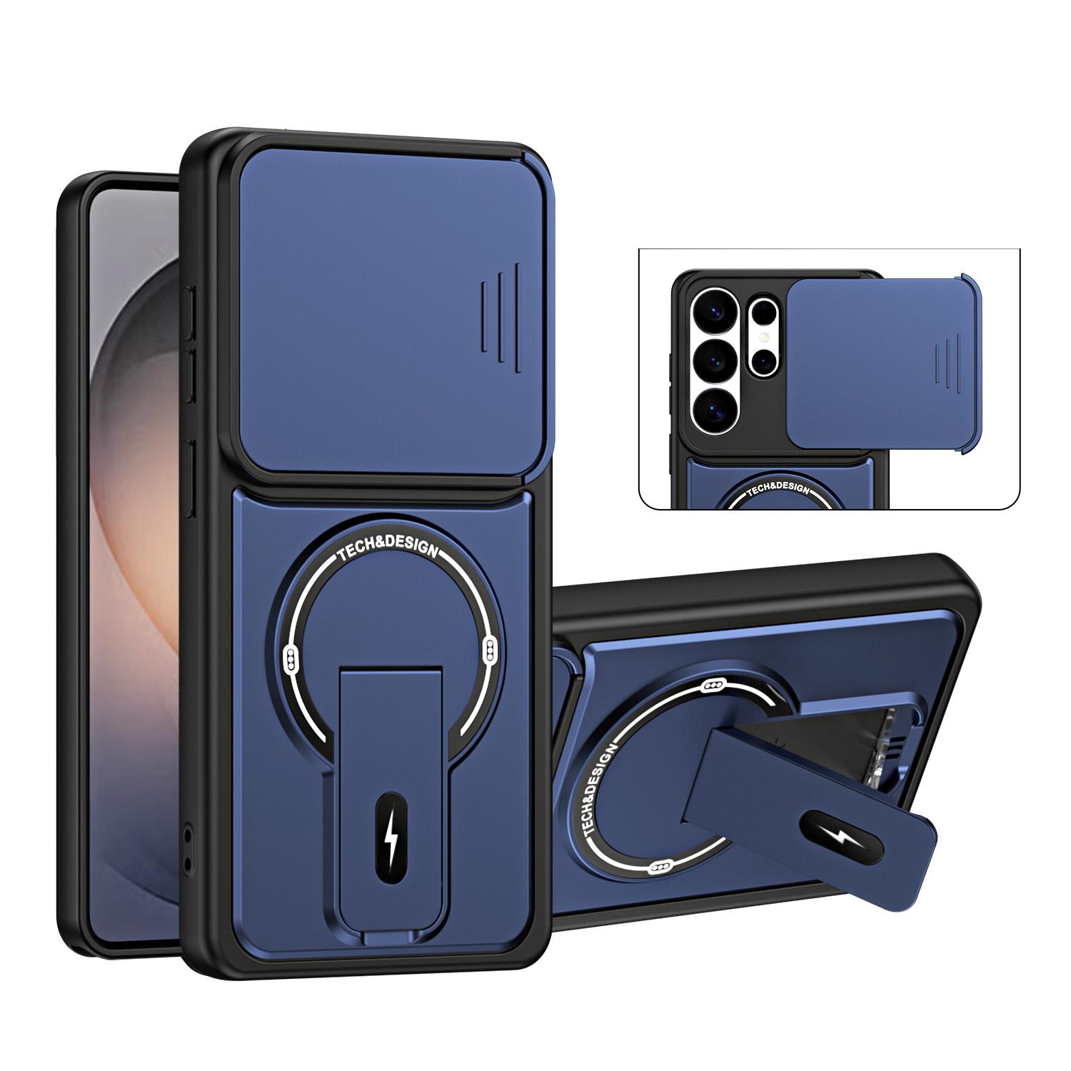 For Galaxy S26 Ultra 5G Sliding Camshield Holder Magnetic Phone Case(Blue) - Shopkiz.com