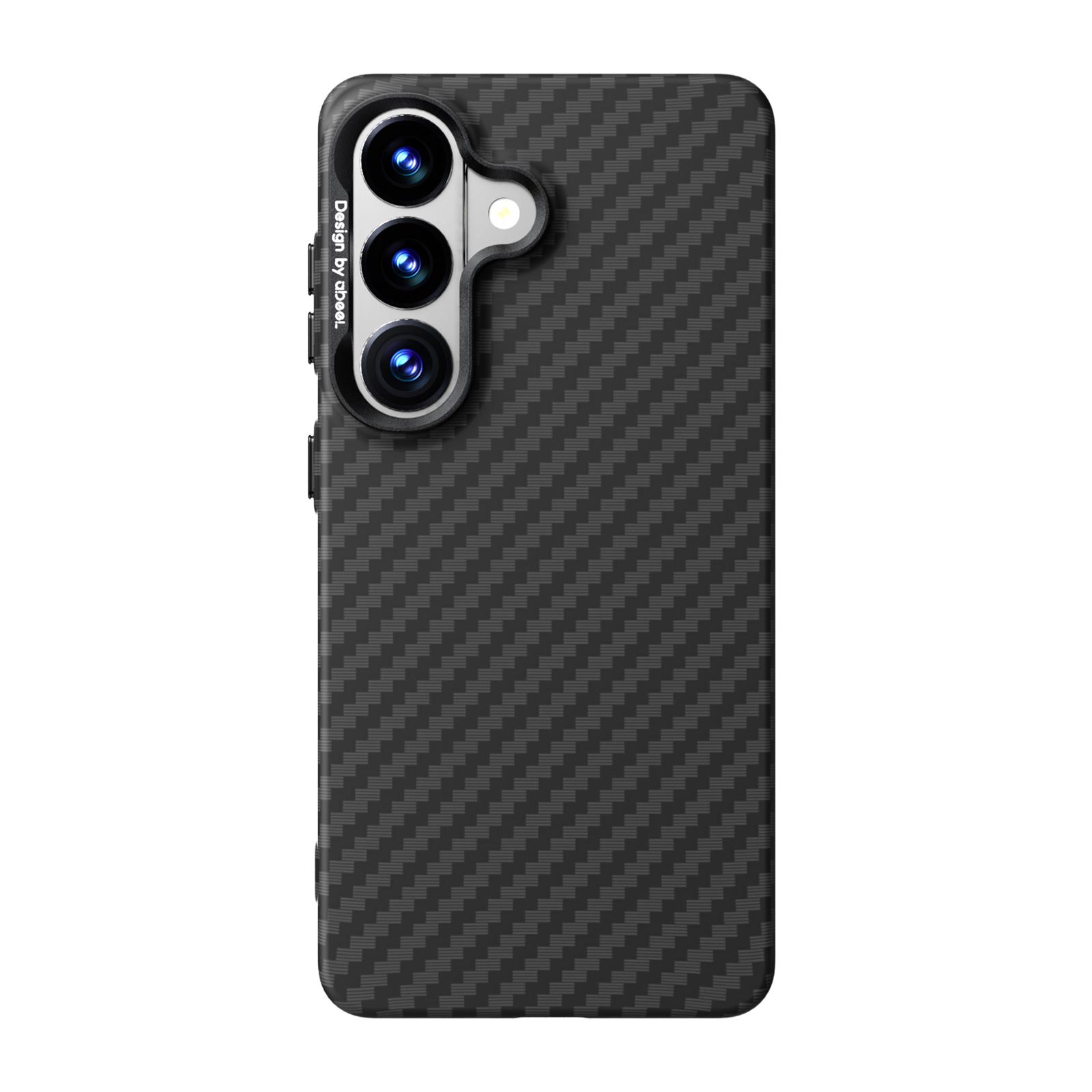 For Galaxy S26 5G ABEEL Lightweight Zero Feel Series Lyocell Fiber Water Adhesive Magnetic Phone Case(Carbon Fiber Black) - Shopkiz.com