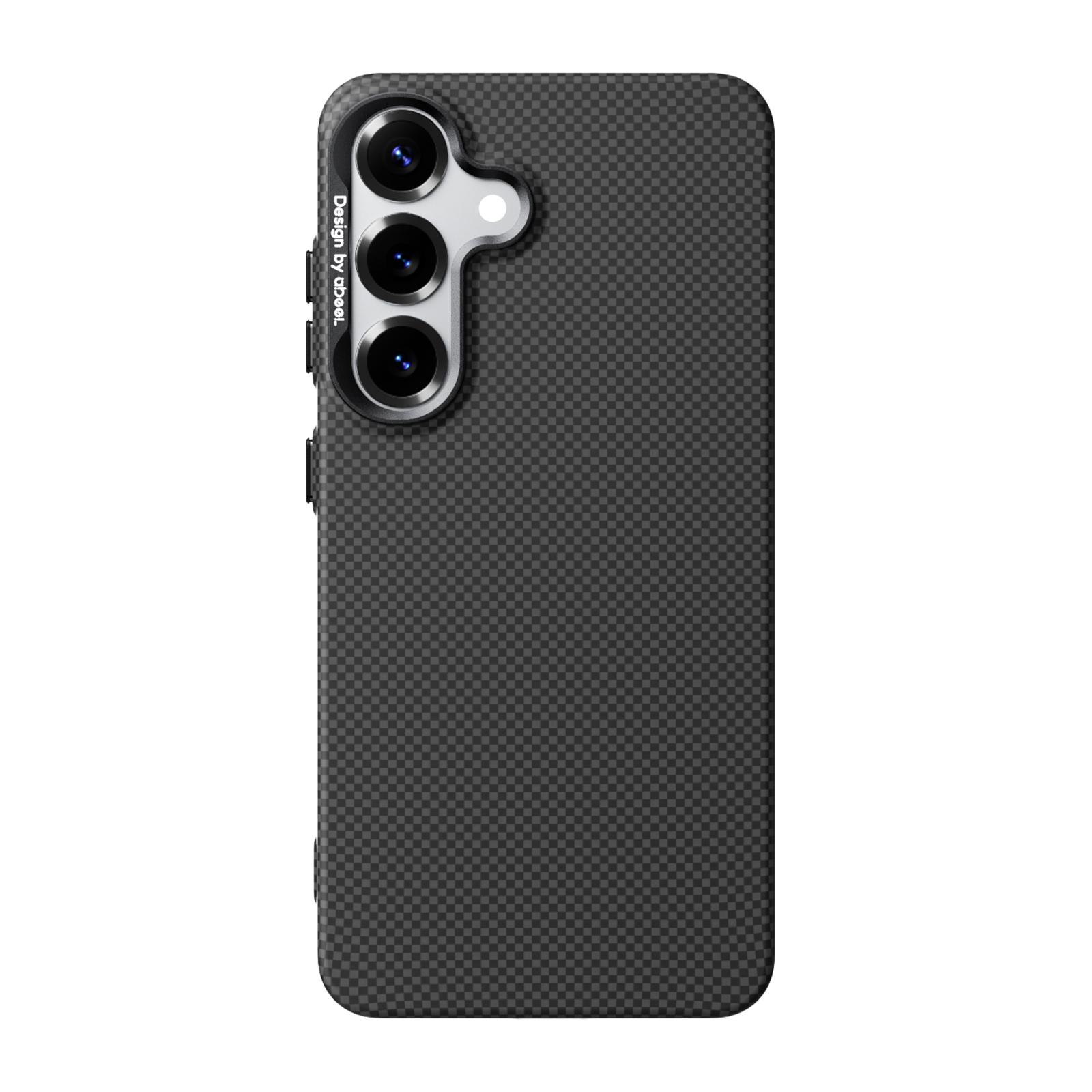 For Galaxy S25 5G ABEEL Lightweight Zero Feel Series Lyocell Fiber Water Adhesive Magnetic Phone Case(Small Squares) - Shopkiz.com