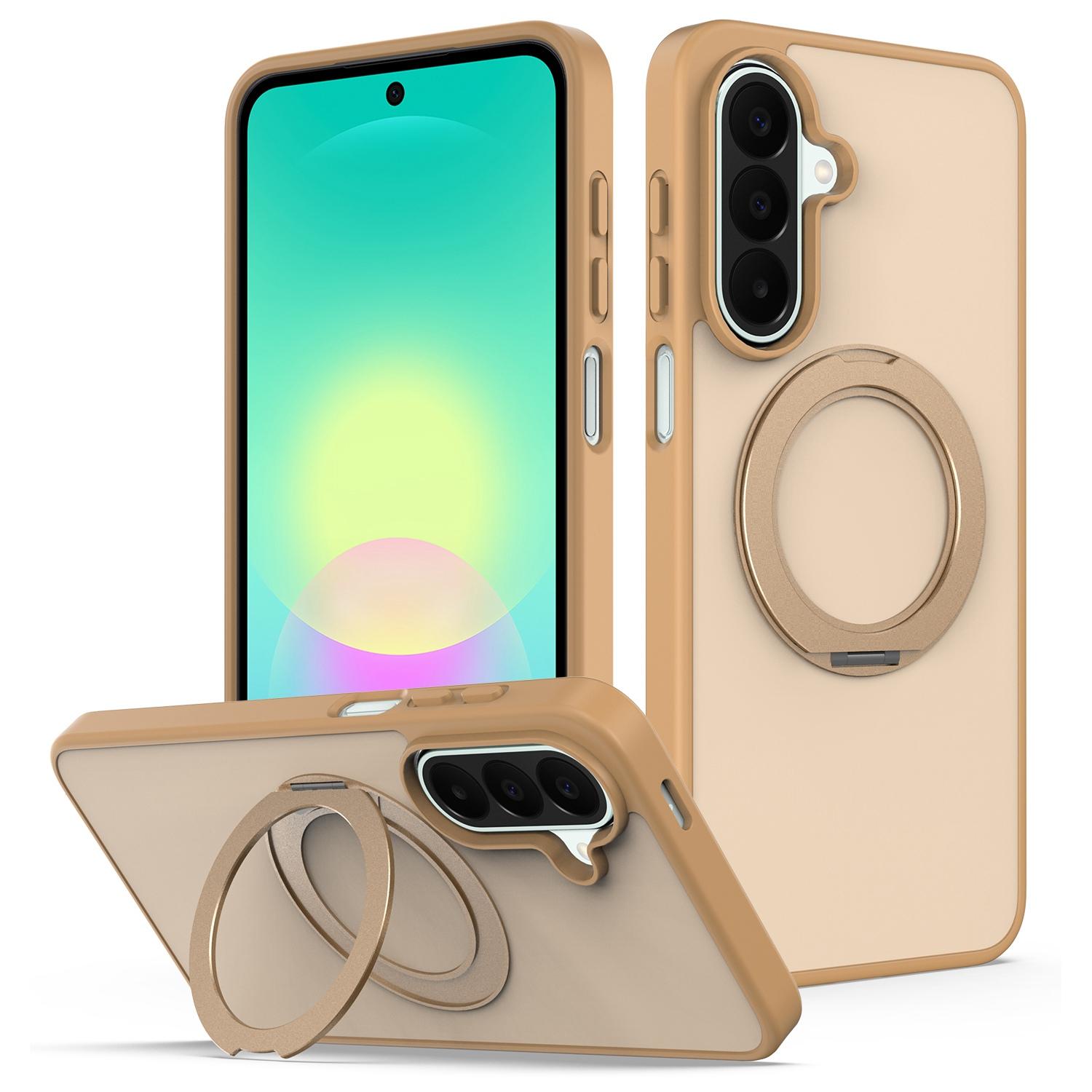 For Galaxy A15 5G / 4G Skin Feel Revolving Kickstand Magnetic Phone Case(Gold) - Shopkiz.com