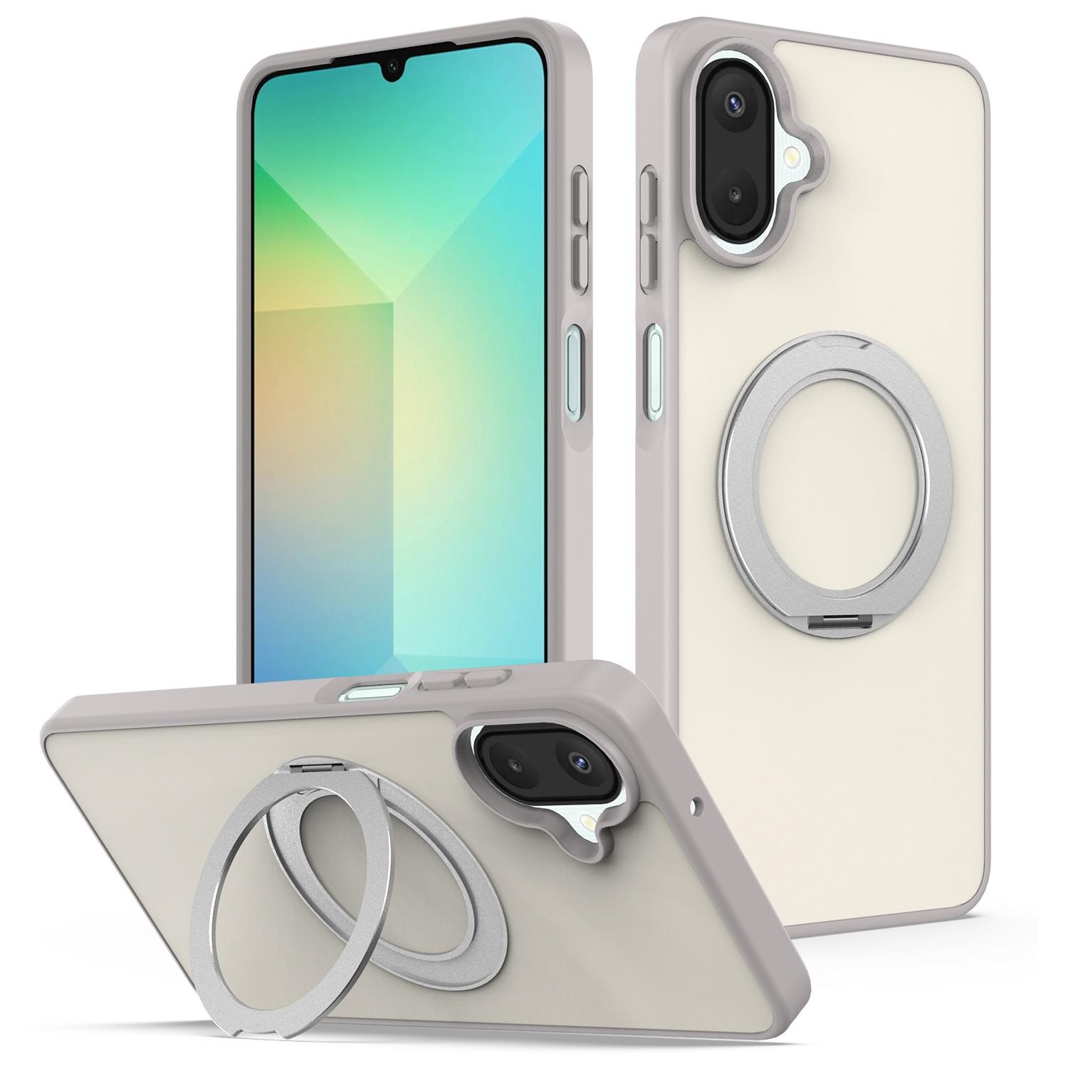 For Galaxy A08 / A07 4G&5G Skin Feel Revolving Kickstand Magnetic Phone Case(Grey) - Shopkiz.com