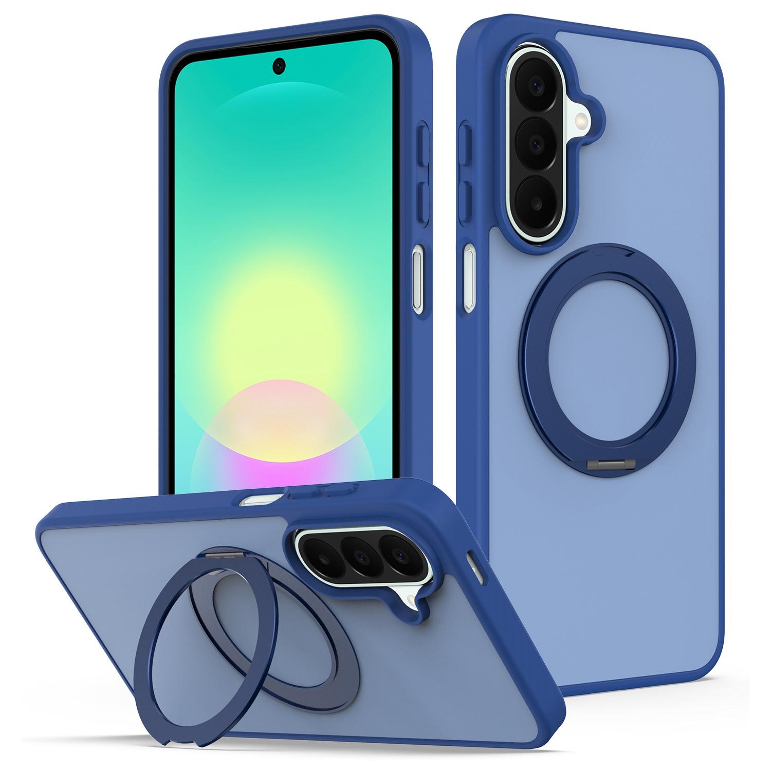 For Galaxy S26 5G Skin Feel Revolving Kickstand Magnetic Phone Case(Blue) - Shopkiz.com