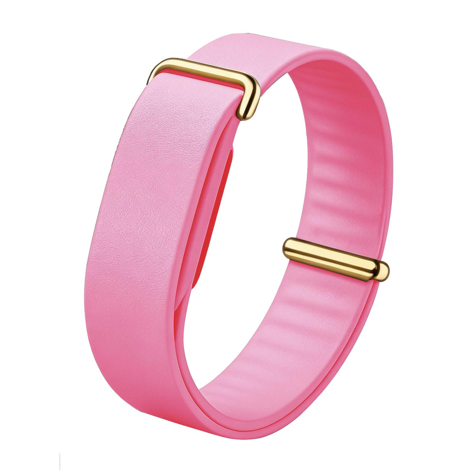 For Google Fitbit Air Solid Color PU Leather Loop Watch Band(Pink) - Shopkiz.com