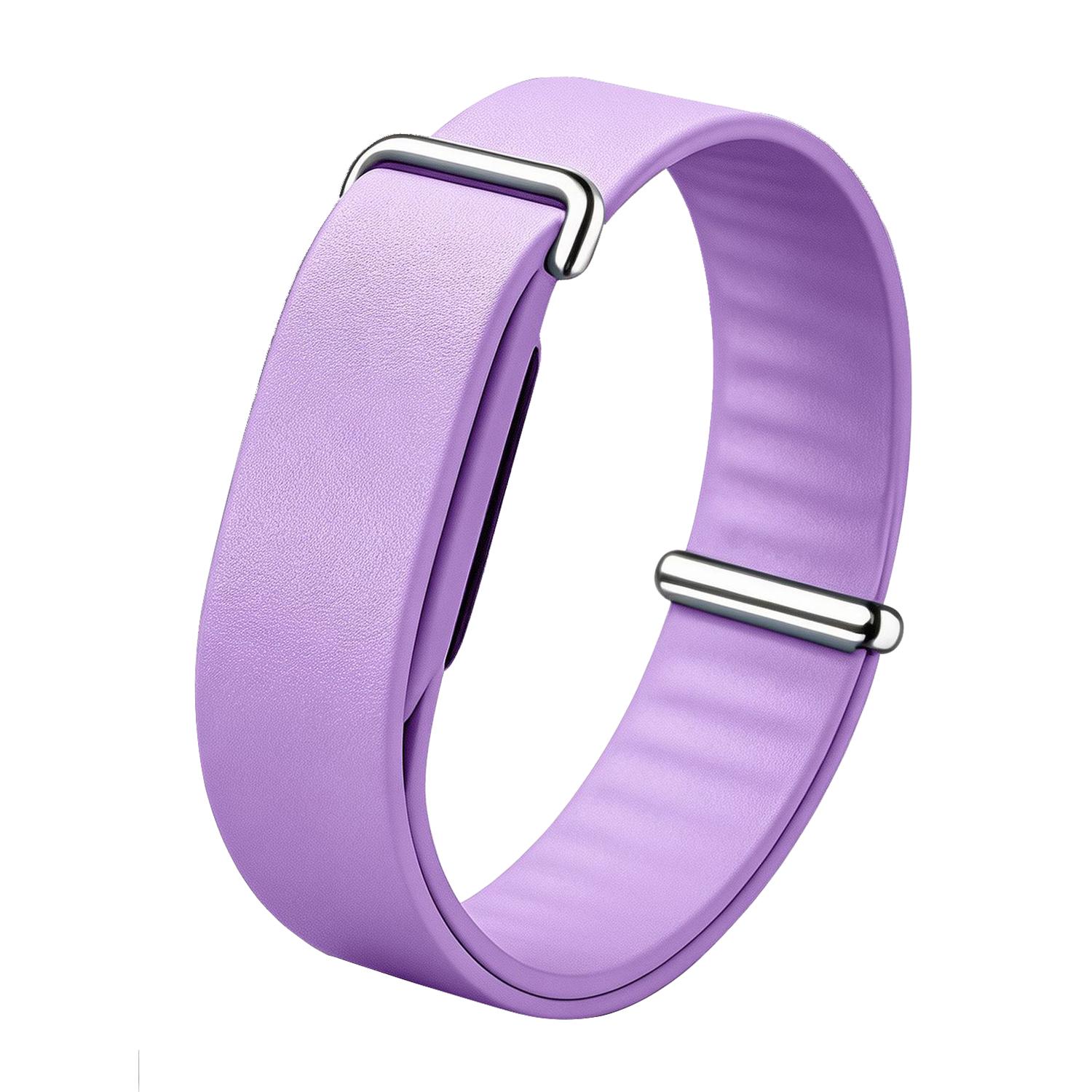 For Google Fitbit Air Solid Color PU Leather Loop Watch Band(Purple) - Shopkiz.com