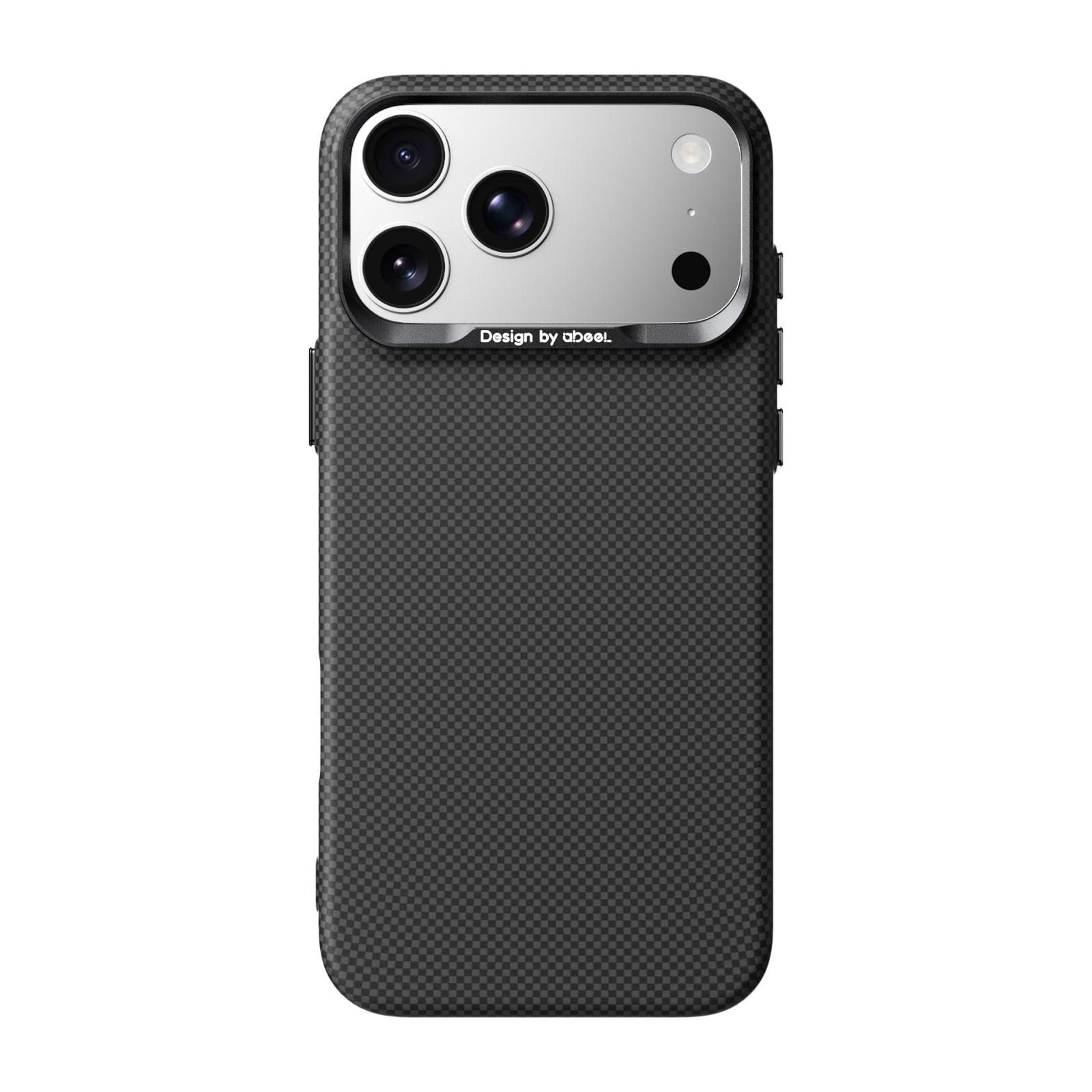 For iPhone 17 Pro Max ABEEL Lightweight Zero Feel Series Lyocell Fiber Water Adhesive Magnetic Phone Case(Small Squares) - Shopkiz.com