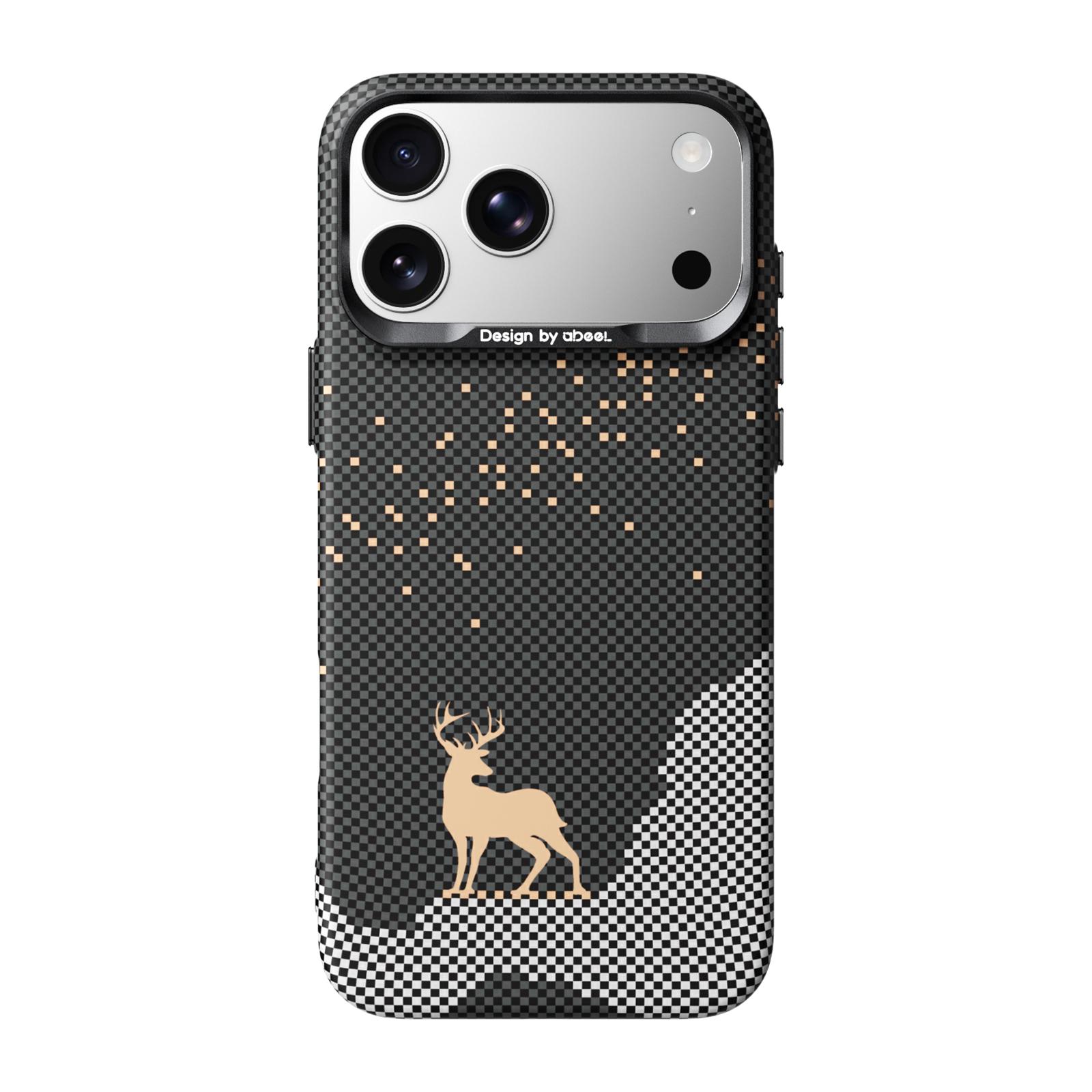 For iPhone 17 Pro Max ABEEL Lightweight Zero Feel Series Lyocell Fiber Water Adhesive Magnetic Phone Case(Auspicious Deer) - Shopkiz.com