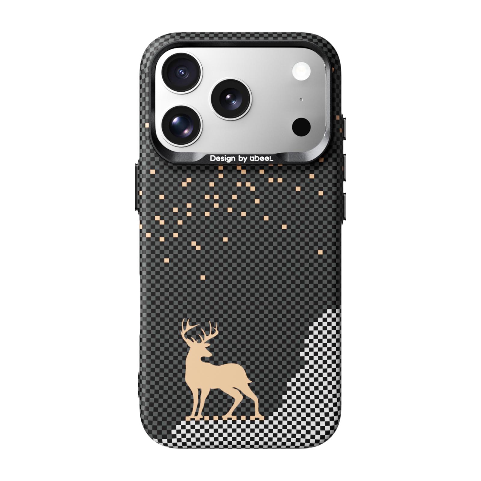 For iPhone 17 Pro ABEEL Lightweight Zero Feel Series Lyocell Fiber Water Adhesive Magnetic Phone Case(Auspicious Deer) - Shopkiz.com
