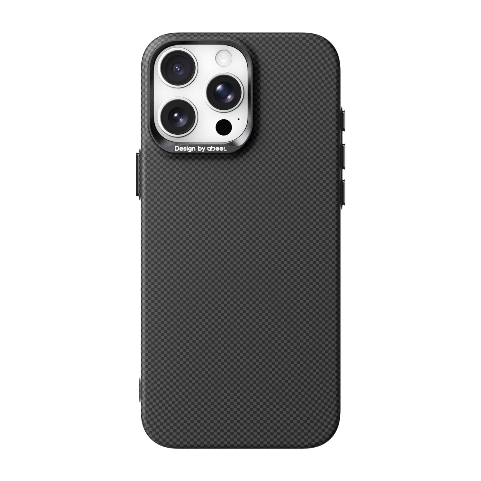 For iPhone 16 Pro Max ABEEL Lightweight Zero Feel Series Lyocell Fiber Water Adhesive Magnetic Phone Case(Small Squares) - Shopkiz.com