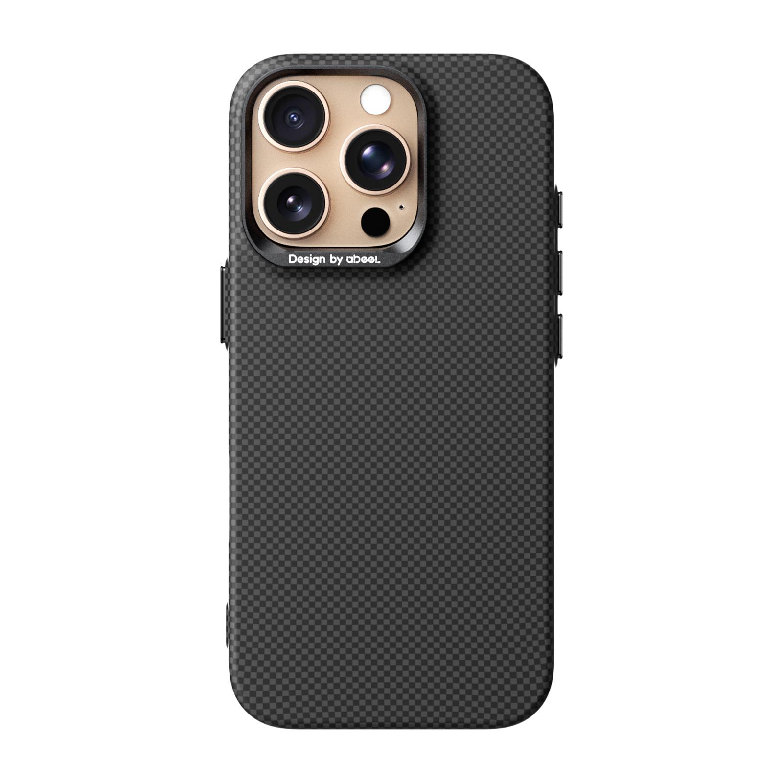 For iPhone 16 Pro ABEEL Lightweight Zero Feel Series Lyocell Fiber Water Adhesive Magnetic Phone Case(Small Squares) - Shopkiz.com