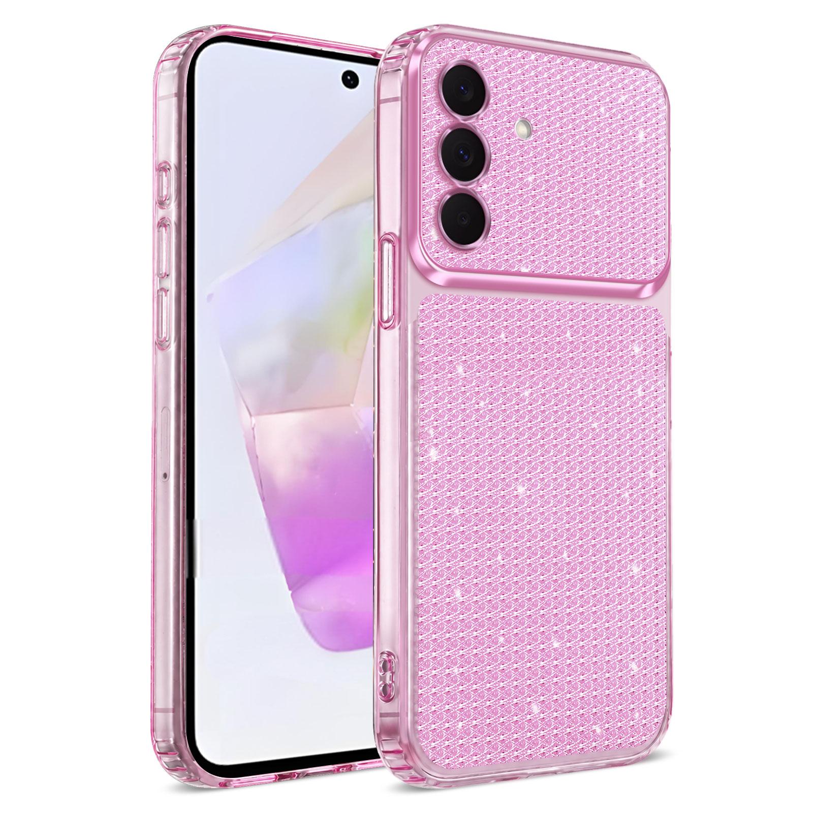 For Galaxy A27 5G / M47 5G Sparkling Diamond Glitter Airbag Phone Case(Pink) - Shopkiz.com