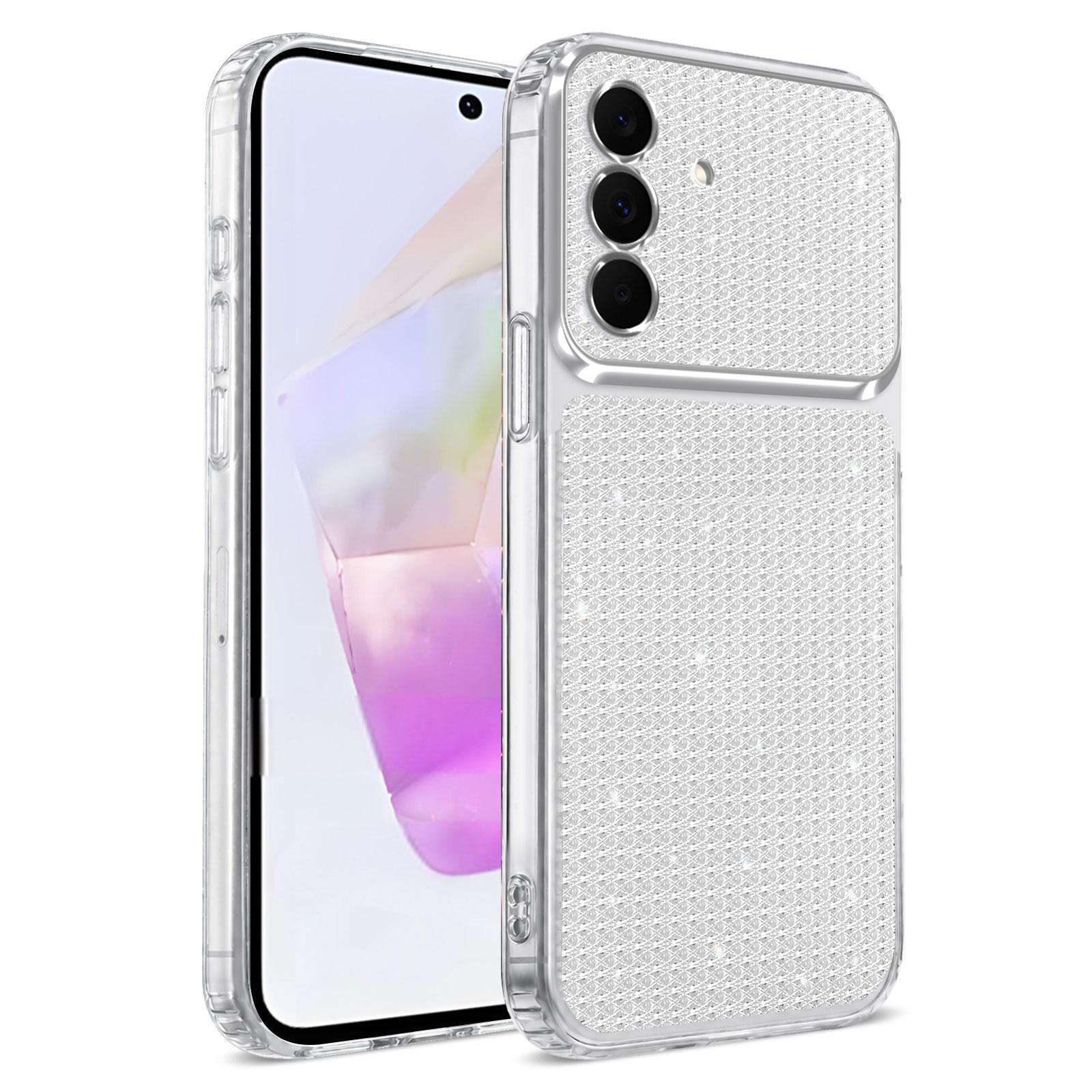 For Galaxy A37 5G / A56 5G / A36 5G Sparkling Diamond Glitter Airbag Phone Case(White) - Shopkiz.com