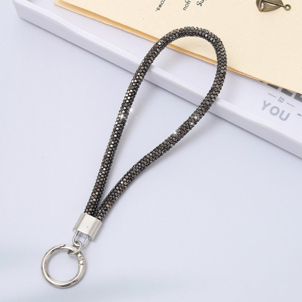 Keychain Rhinestones Phone Charm Wrist Strap for Women Girls(Grey) - Shopkiz.com