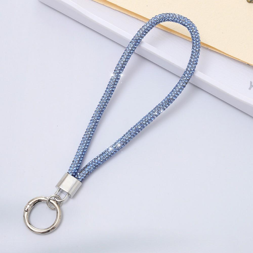 Keychain Rhinestones Phone Charm Wrist Strap for Women Girls(Sky Blue) - Shopkiz.com