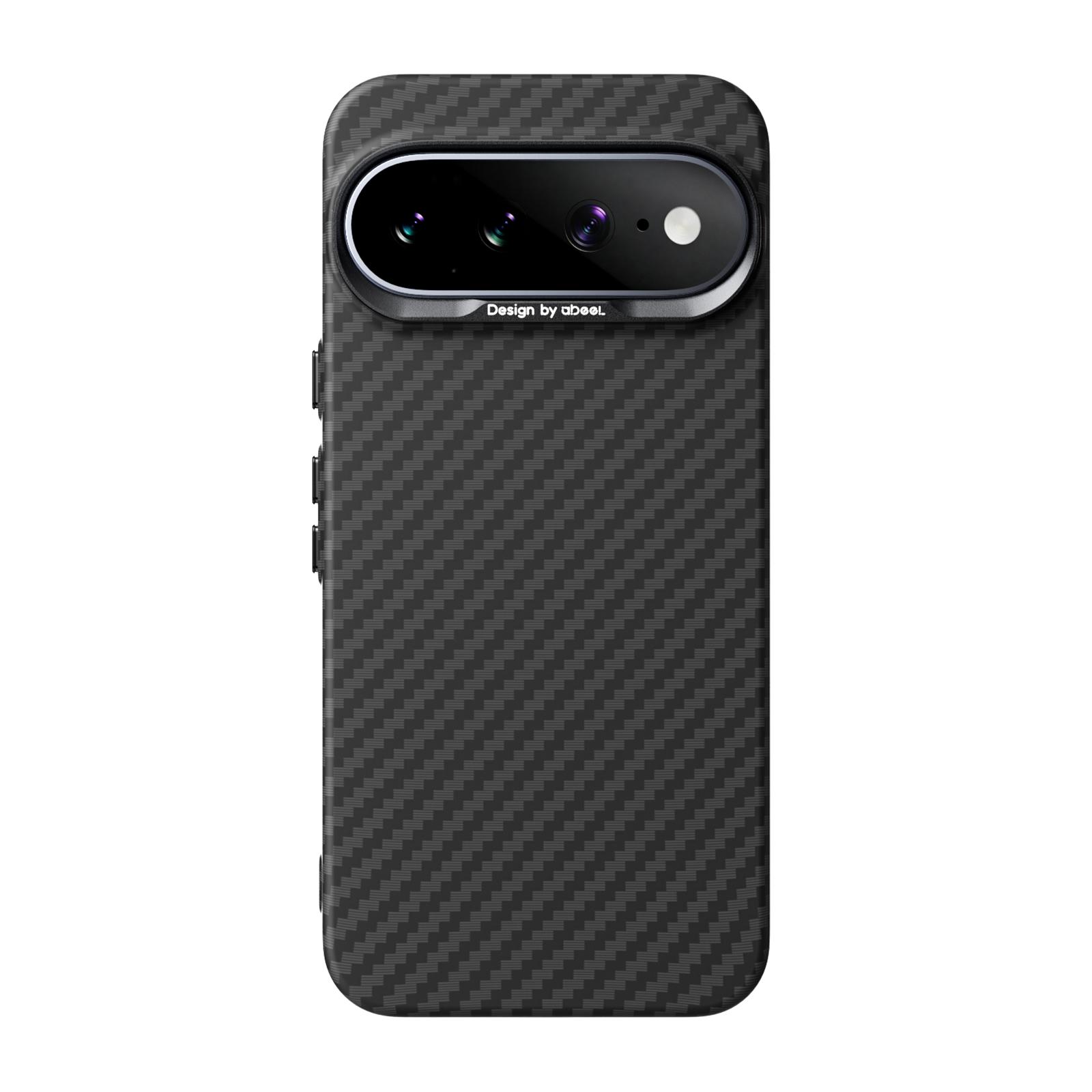 For Google Pixel 11 Pro XL ABEEL Lightweight Zero Feel Series Lyocell Fiber Water Adhesive Magnetic Phone Case(Carbon Fiber Black) - Shopkiz.com