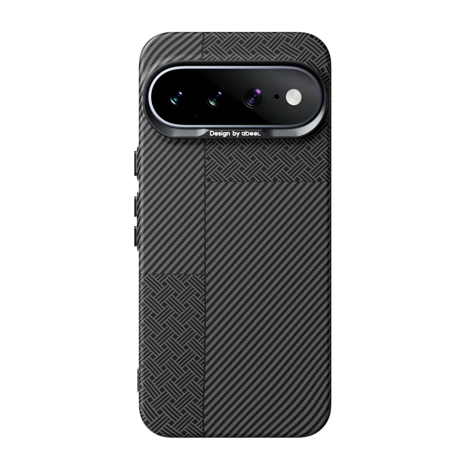 For Google Pixel 11 Pro XL ABEEL Lightweight Zero Feel Series Lyocell Fiber Water Adhesive Magnetic Phone Case(Small Meander Carbon Fiber) -