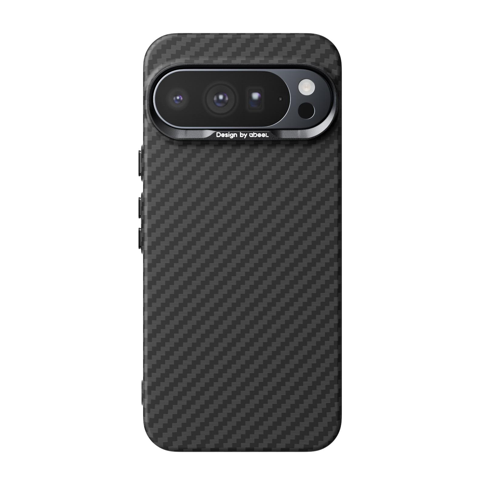 For Google Pixel 10 Pro XL ABEEL Lightweight Zero Feel Series Lyocell Fiber Water Adhesive Magnetic Phone Case(Carbon Fiber Black) - Shopkiz.com