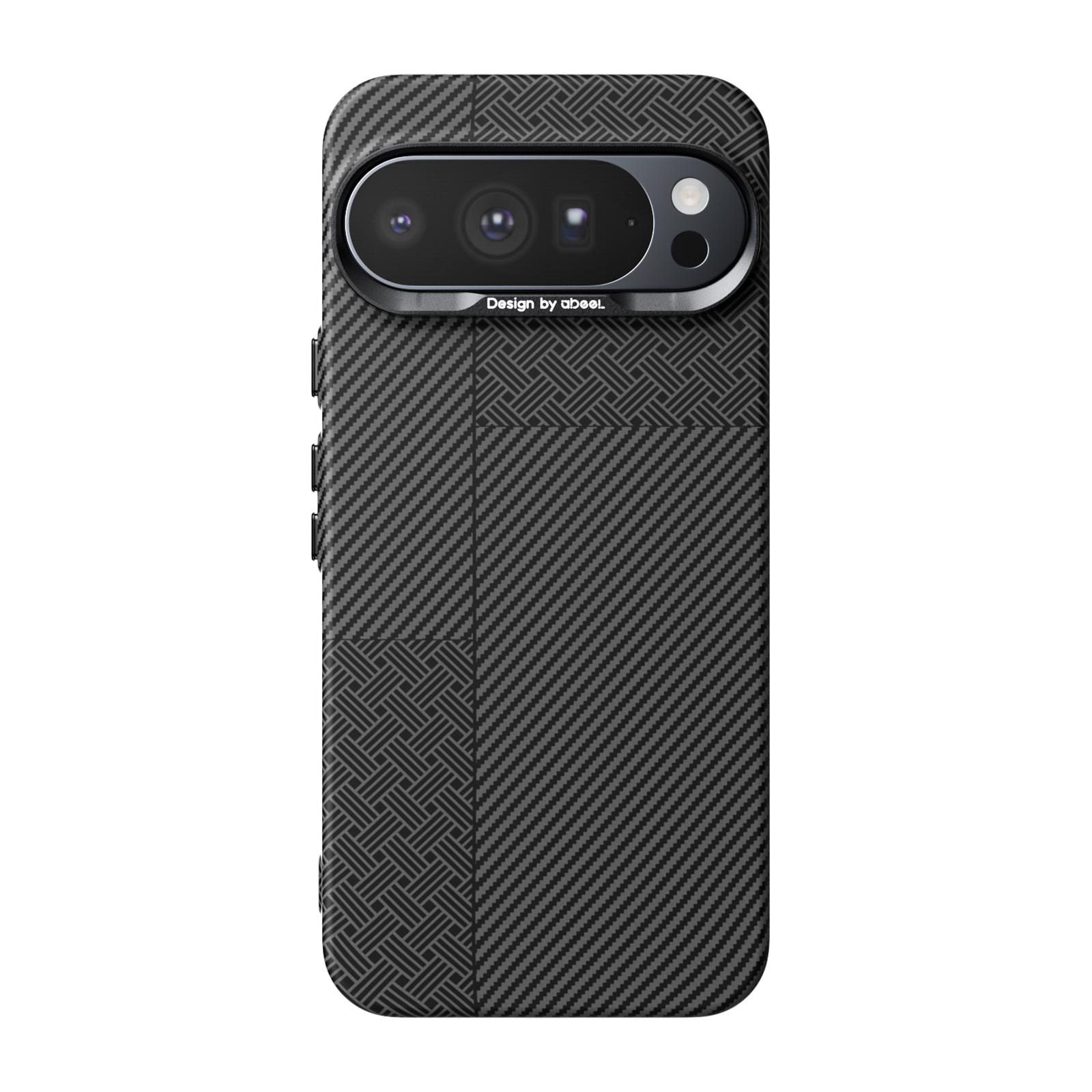 For Google Pixel 10 Pro XL ABEEL Lightweight Zero Feel Series Lyocell Fiber Water Adhesive Magnetic Phone Case(Small Meander Carbon Fiber) -