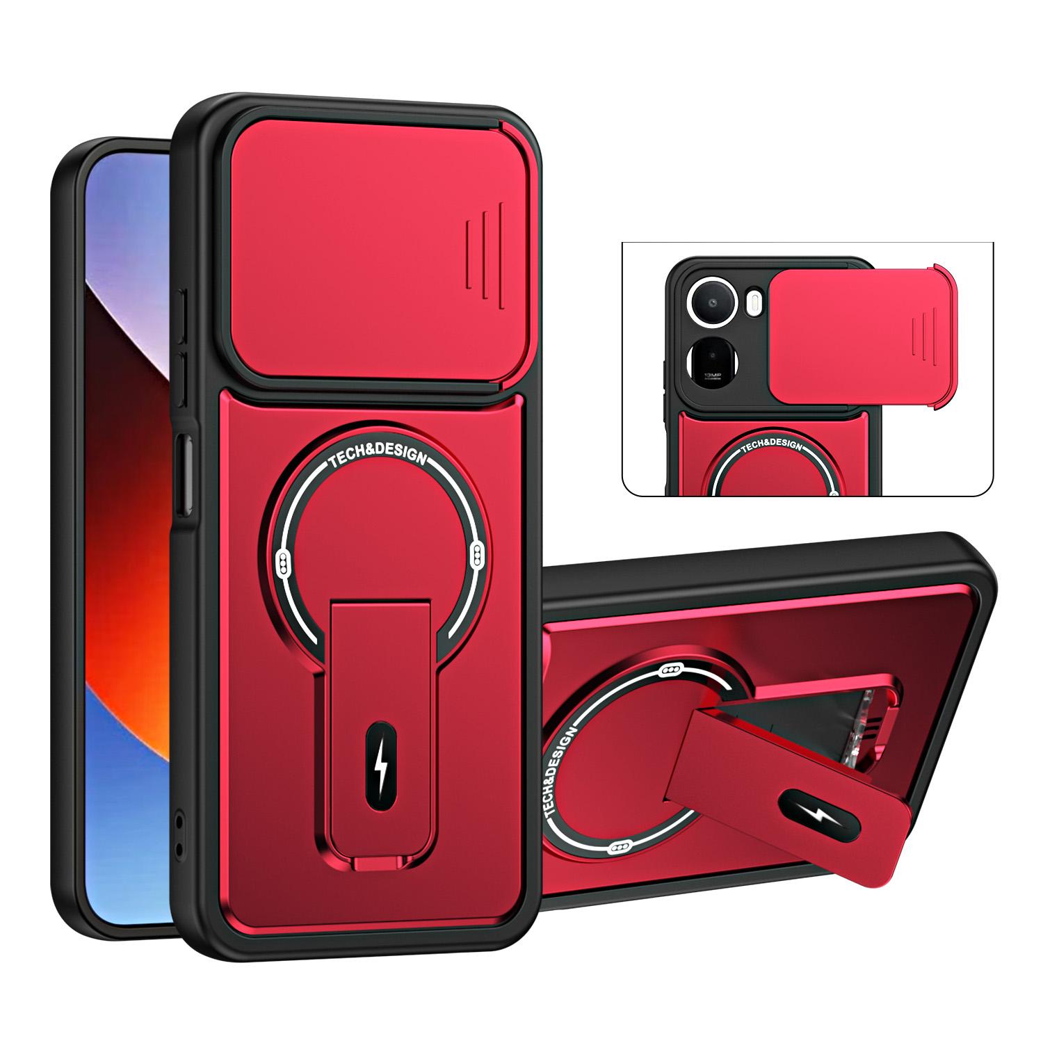 For Redmi A7 Pro 171mm / Poco C85x 5G Sliding Camshield Holder Magnetic Phone Case(Red) - Shopkiz.com