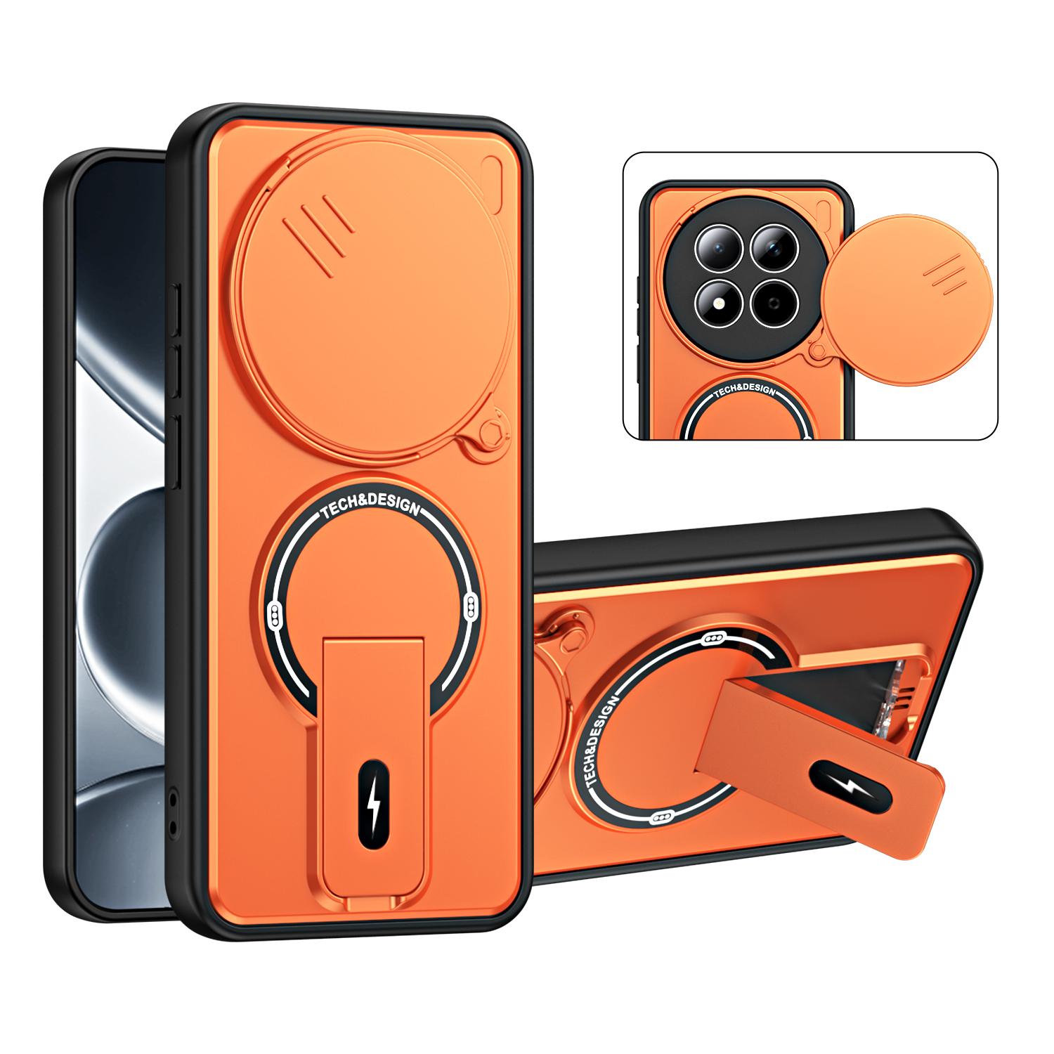 For Redmi Note 15 Pro 4G Global 163.2mm Sliding Camshield Holder Magnetic Phone Case(Orange) - Shopkiz.com