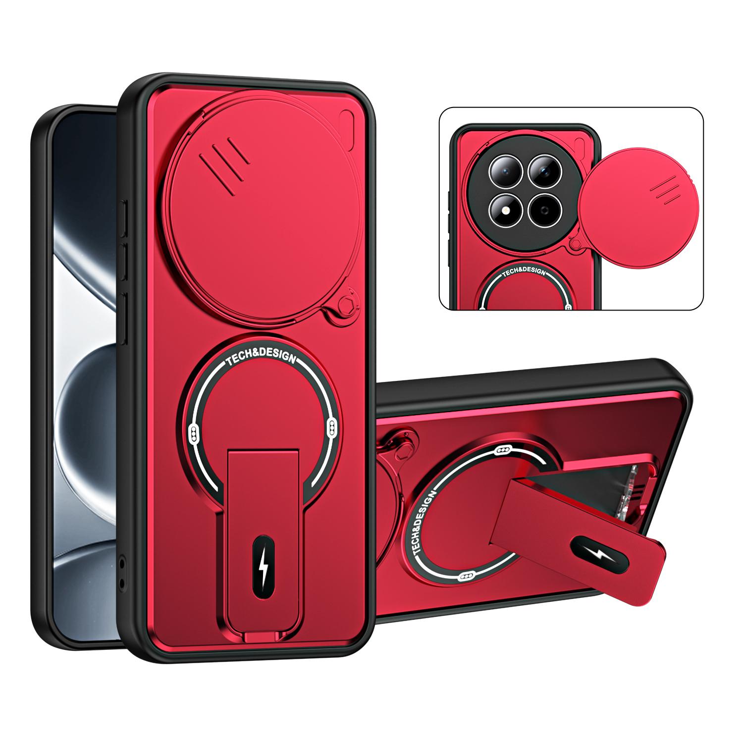 For Redmi Note 15 Pro 4G Global 163.2mm Sliding Camshield Holder Magnetic Phone Case(Red) - Shopkiz.com