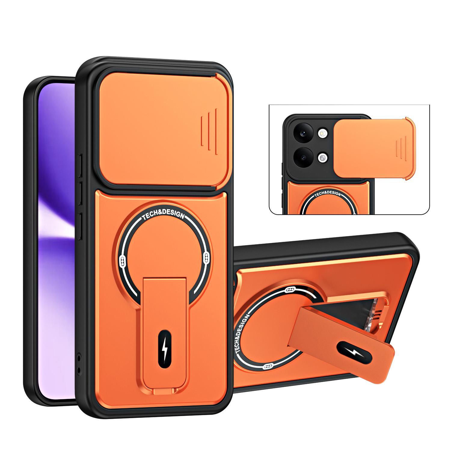 For Redmi Turbo 5 Max / Poco X8 Pro Max Sliding Camshield Holder Magnetic Phone Case(Orange) - Shopkiz.com