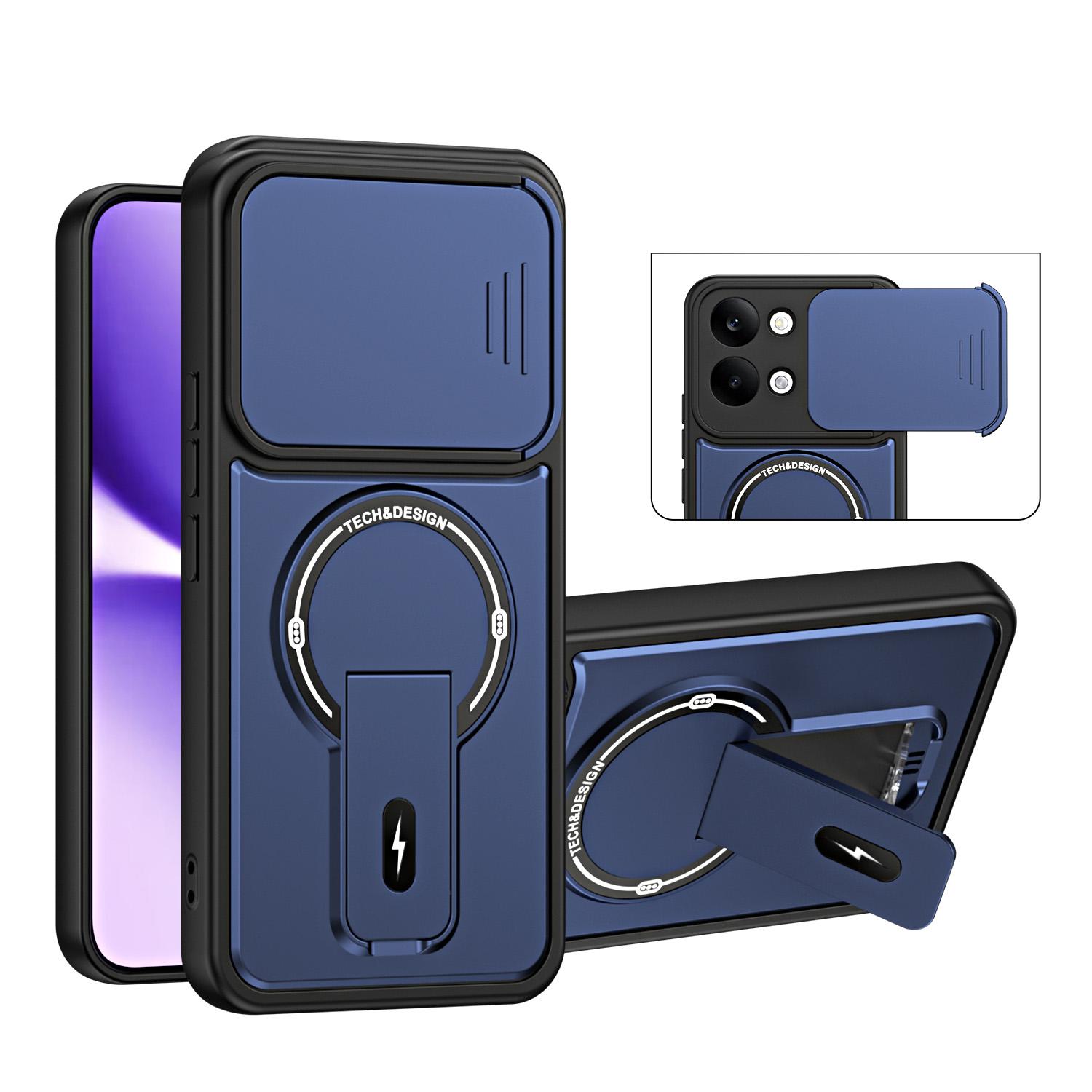 For Redmi Turbo 5 Max / Poco X8 Pro Max Sliding Camshield Holder Magnetic Phone Case(Blue) - Shopkiz.com