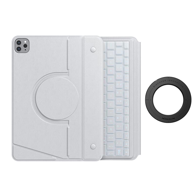For iPad Pro 11 2025 / 2024 NILLKIN MagicEase Keyboard Stand Tablet PC Case with MagStand Ultra(Grey) - Shopkiz.com