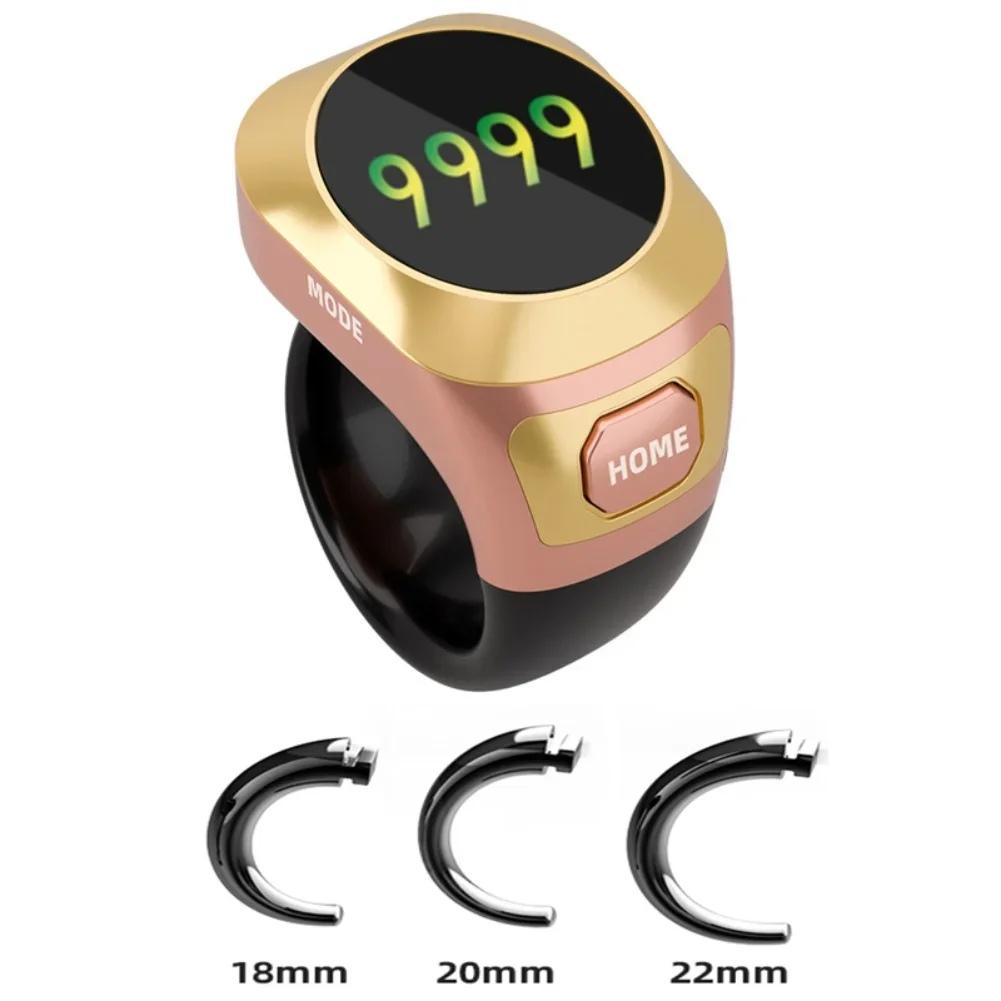 S6 Adjustable Size Color Screen Display Prayer Smart Bluetooth Ring Counter(Rose Gold) - Shopkiz.com