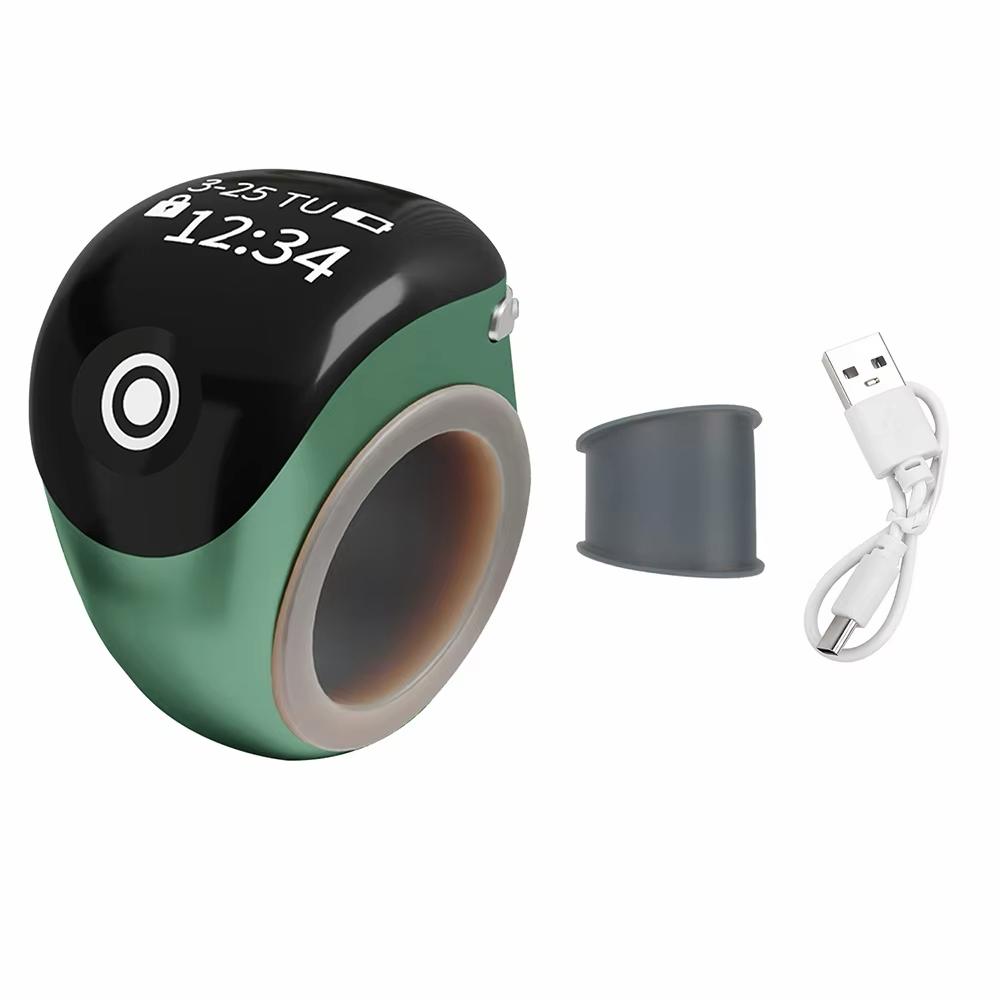 S8 Pro Adjustable Size Touch Smart Bluetooth Prayer Ring Counter(Green) - Shopkiz.com