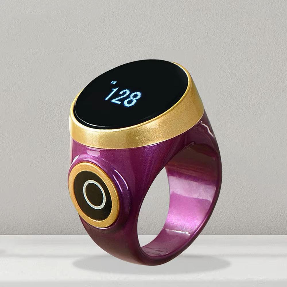 S9 Adjustable Size Button Smart Bluetooth Prayer Ring Counter(Purple) - Shopkiz.com