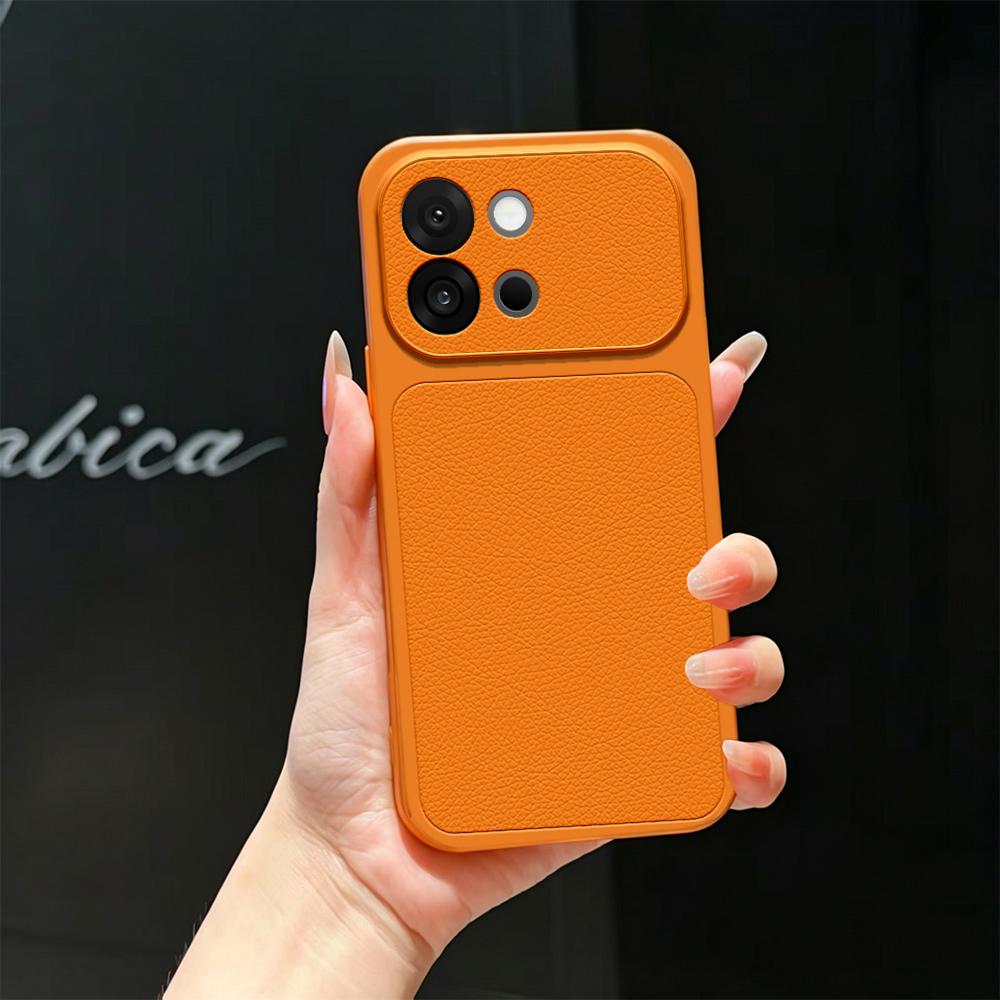 For OnePlus 13T Lambskin Series Skin Feel Shockproof Phone Case(Orange) - Shopkiz.com