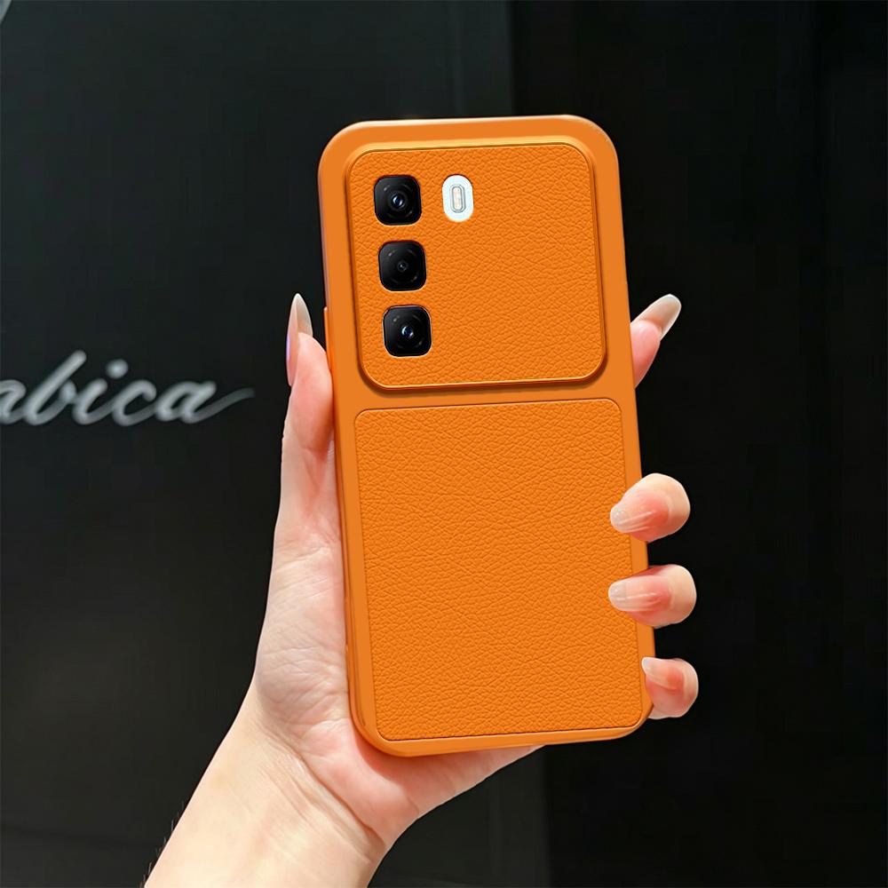 For Infinix Hot 50 Pro 4G Lambskin Series Skin Feel Shockproof Phone Case(Orange) - Shopkiz.com