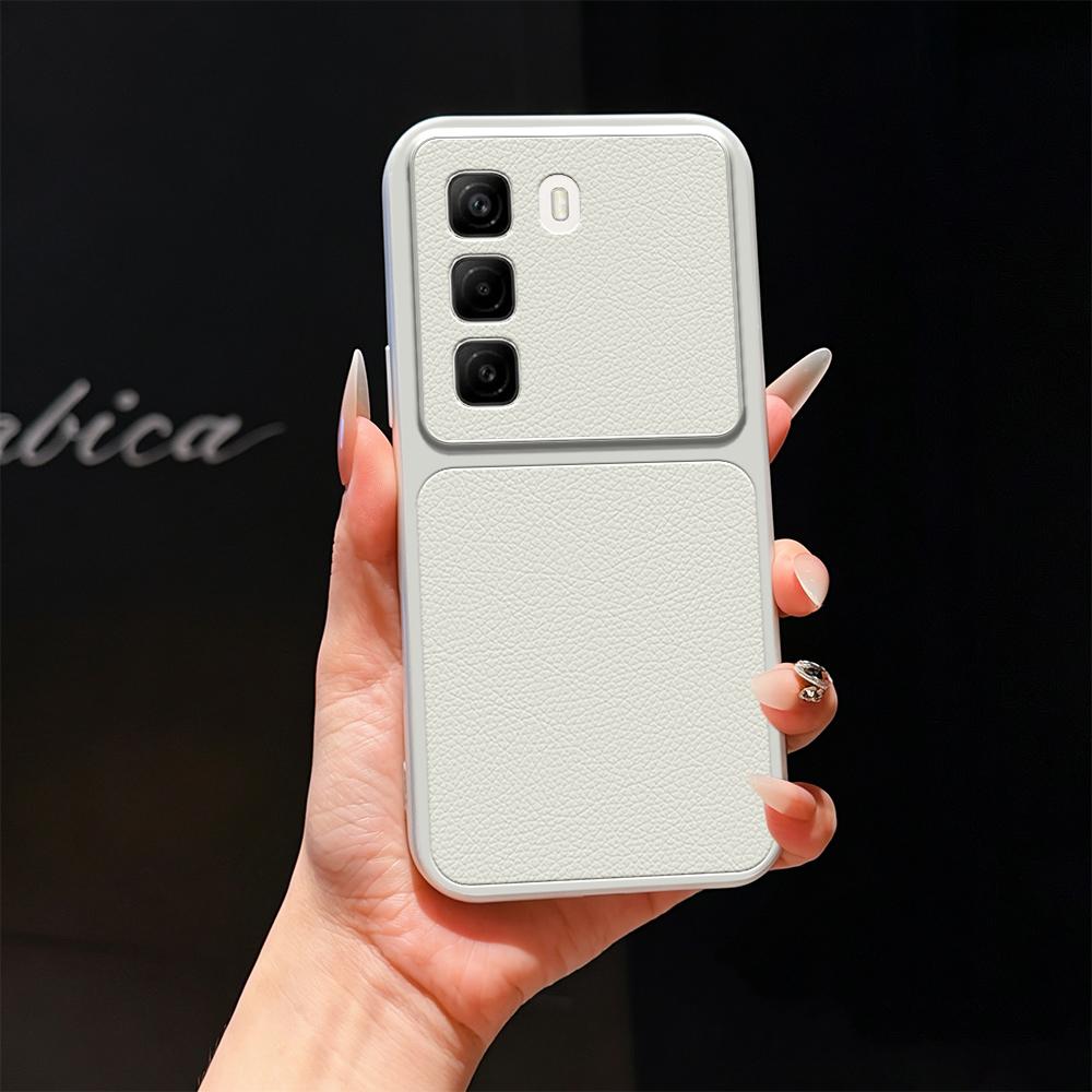 For Infinix Hot 50 4G Lambskin Series Skin Feel Shockproof Phone Case(Silver) - Shopkiz.com