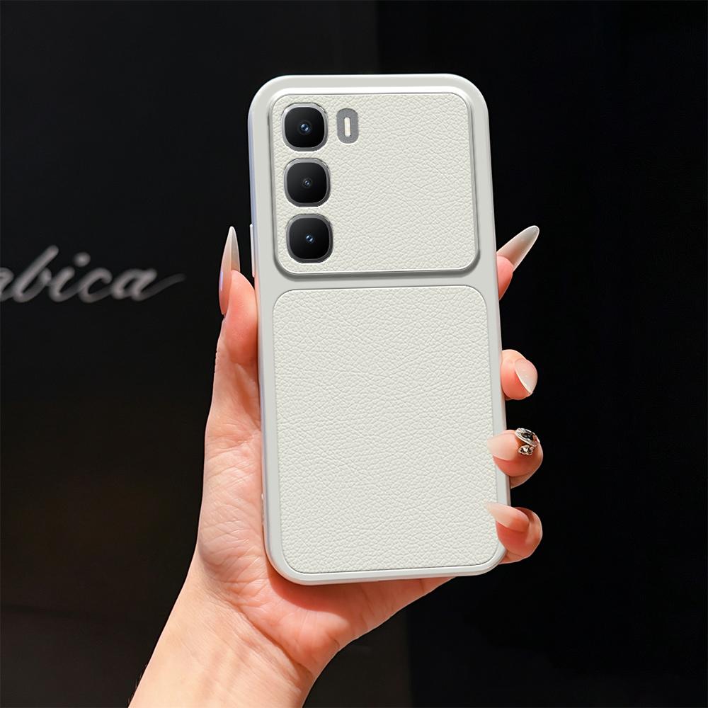 For Infinix Hot 60 Pro 4G Lambskin Series Skin Feel Shockproof Phone Case(Silver) - Shopkiz.com