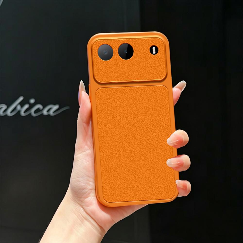 For Infinix Hot 60i 5G Lambskin Series Skin Feel Shockproof Phone Case(Orange) - Shopkiz.com