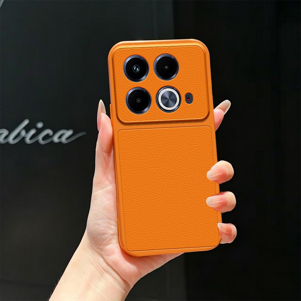For Infinix Note 40 Lambskin Series Skin Feel Shockproof Phone Case(Orange) - Shopkiz.com
