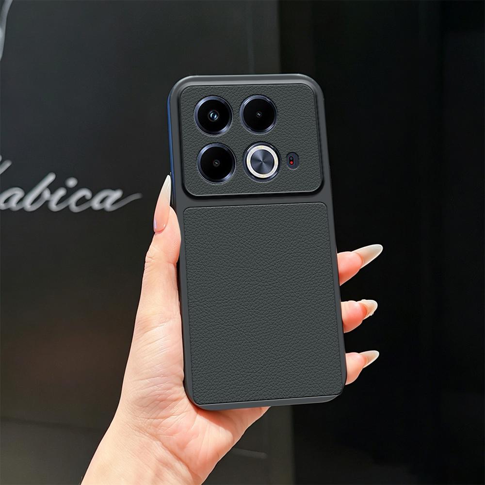 For Infinix Note 40 Lambskin Series Skin Feel Shockproof Phone Case(Black) - Shopkiz.com