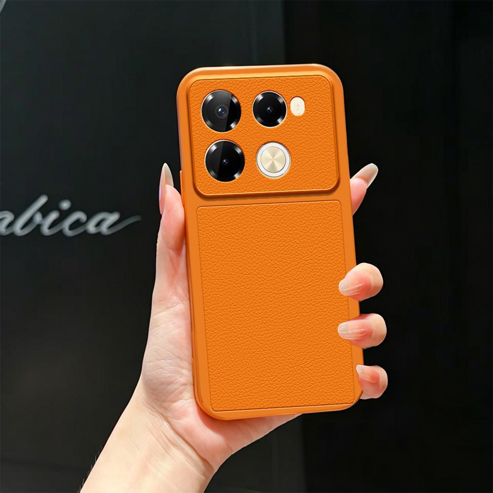 For Infinix Note 40 Pro 4G Lambskin Series Skin Feel Shockproof Phone Case(Orange) - Shopkiz.com