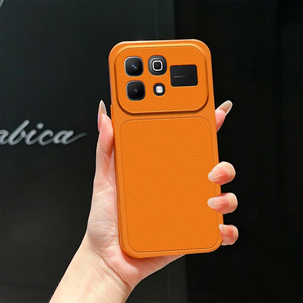 For Infinix Note 60 5G Lambskin Series Skin Feel Shockproof Phone Case(Orange) - Shopkiz.com