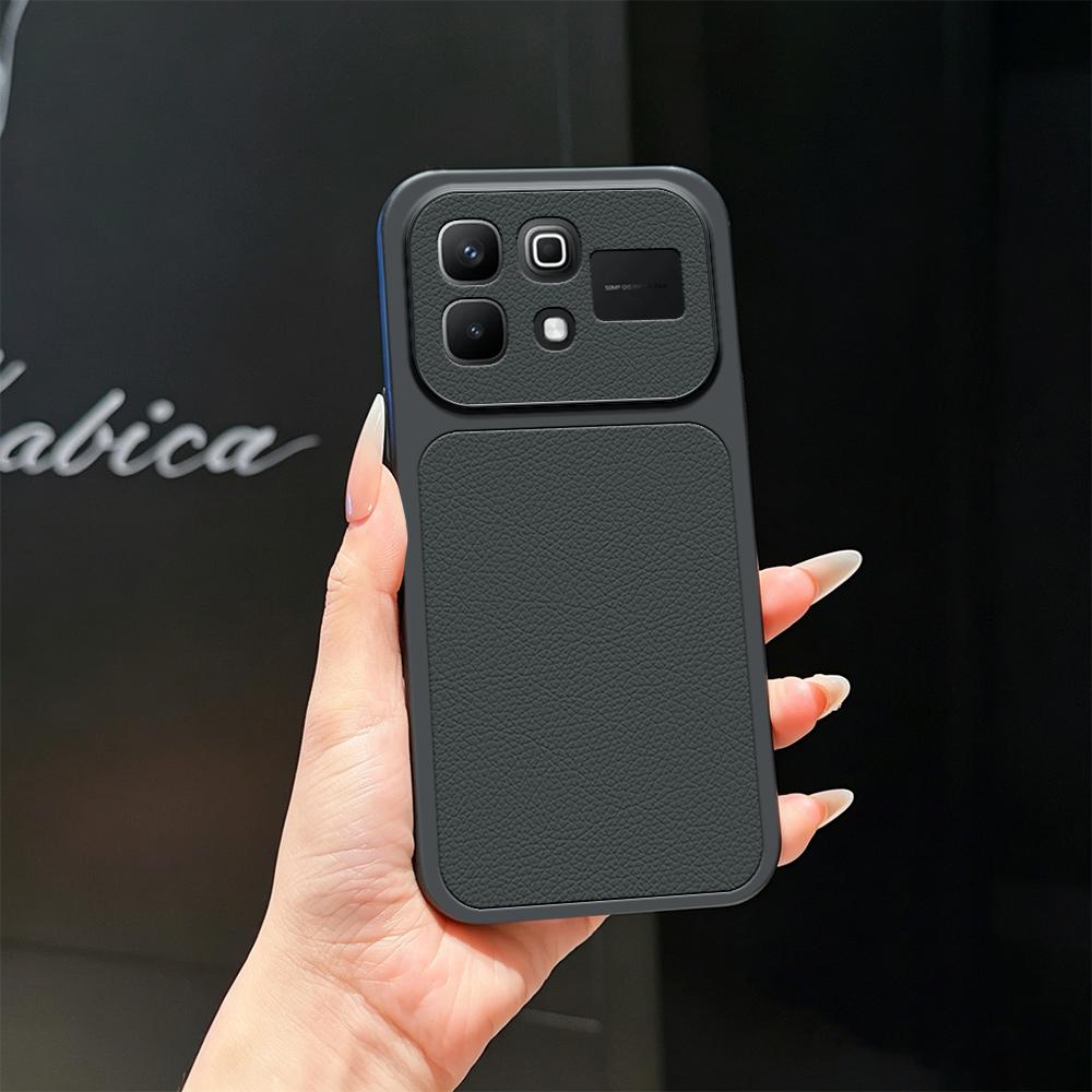 For Infinix Note 60 5G Lambskin Series Skin Feel Shockproof Phone Case(Black) - Shopkiz.com